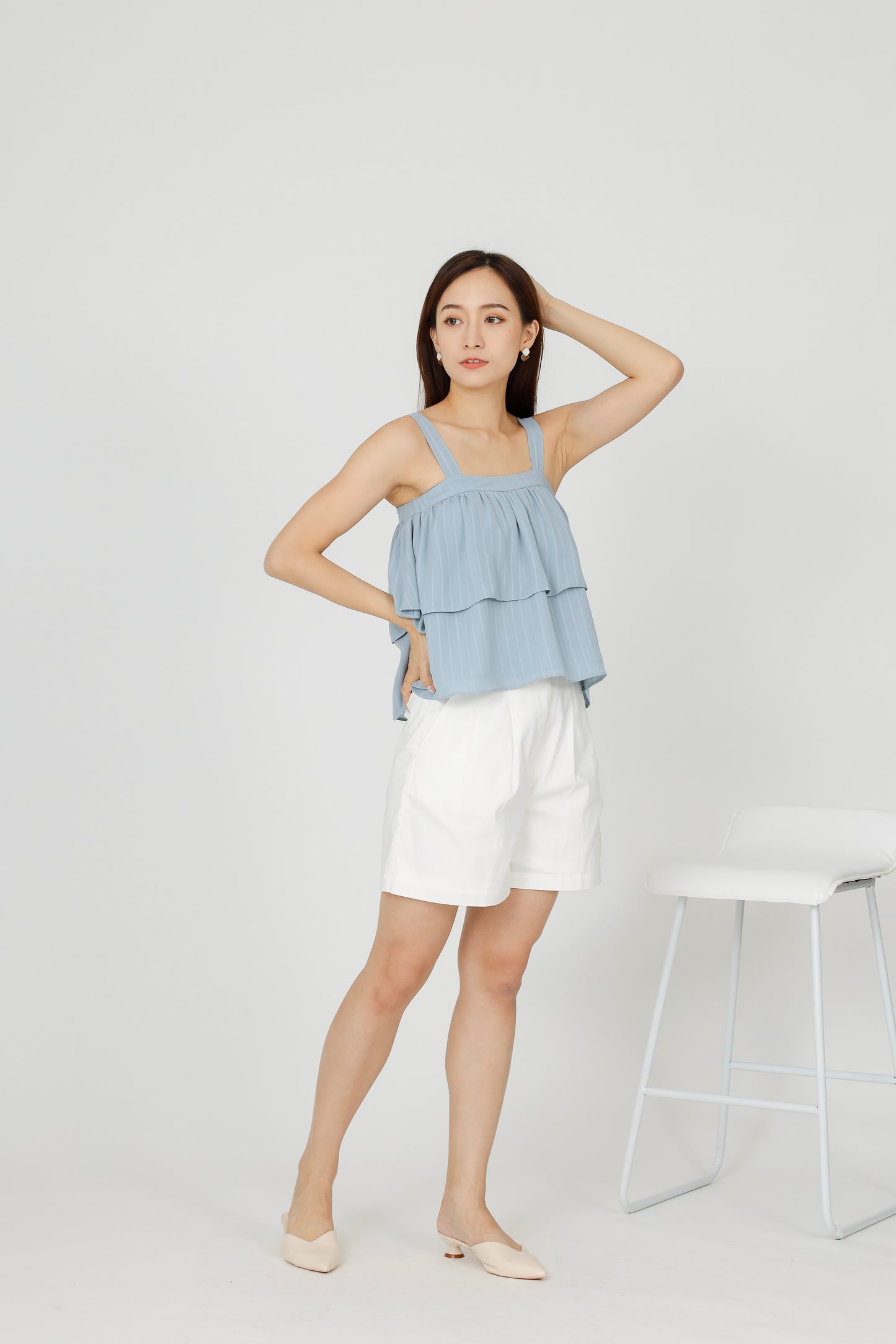 Kalista Ruffles Top - Light Blue