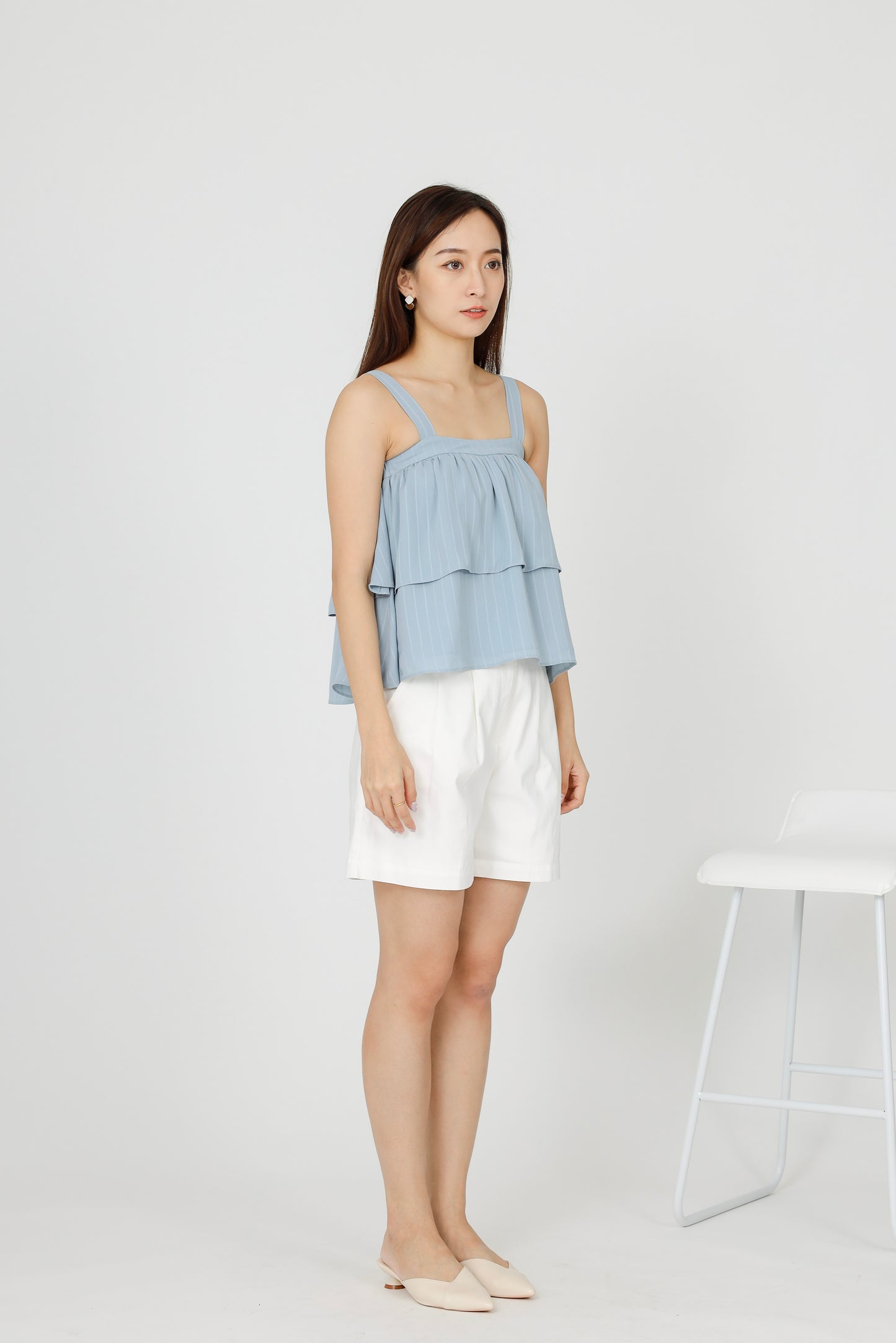 Kalista Ruffles Top - Light Blue