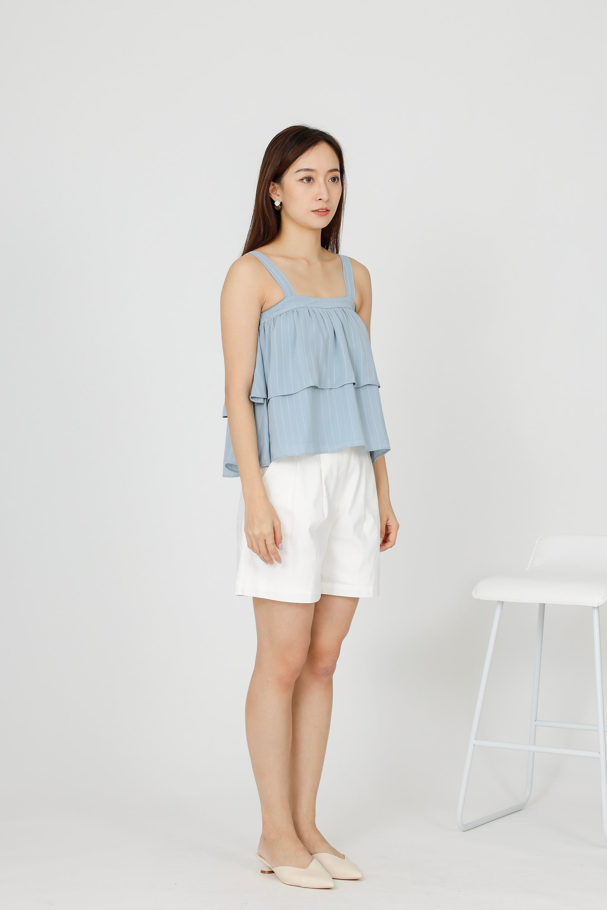 Kalista Ruffles Top - Light Blue