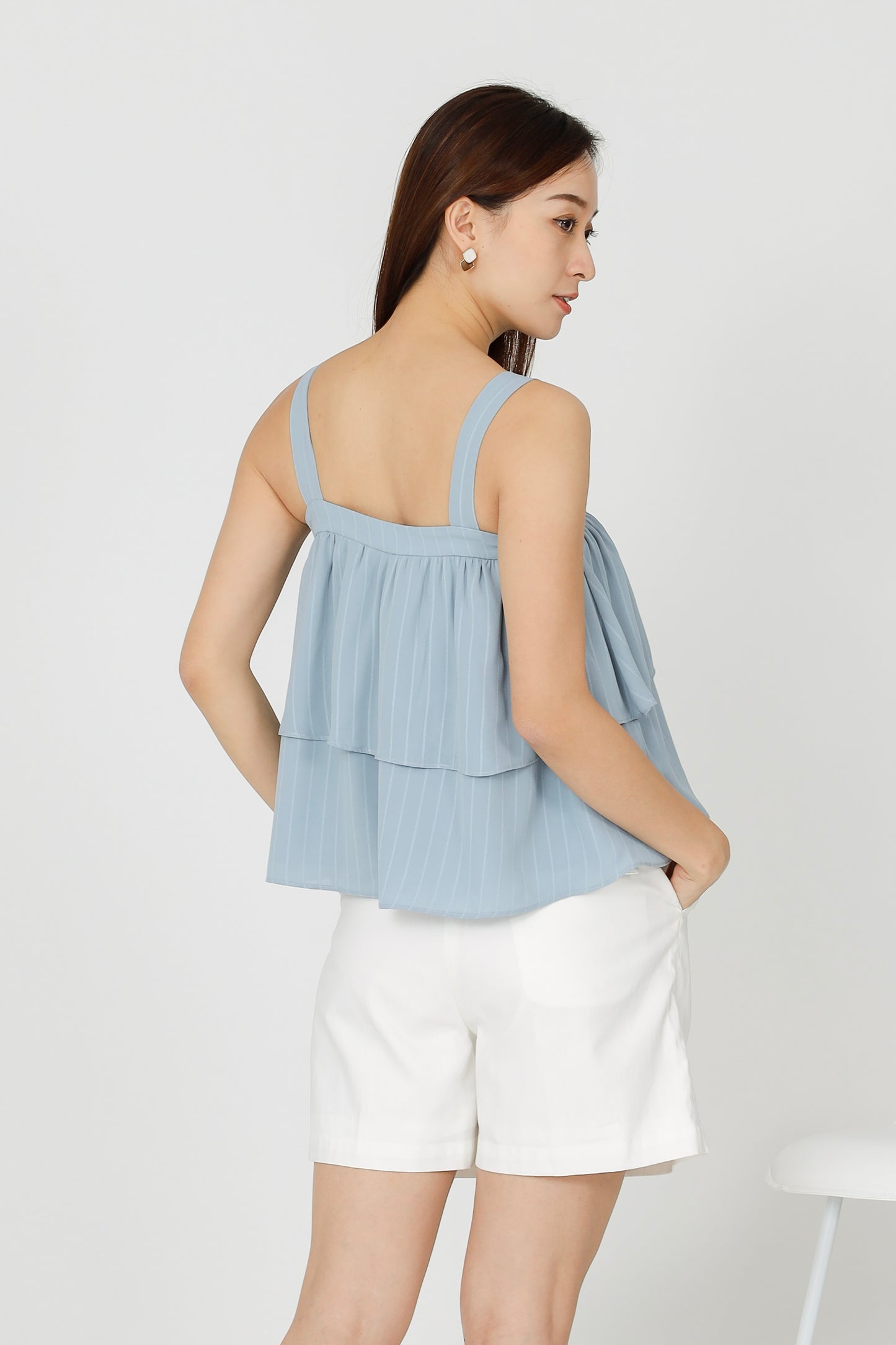 Kalista Ruffles Top - Light Blue