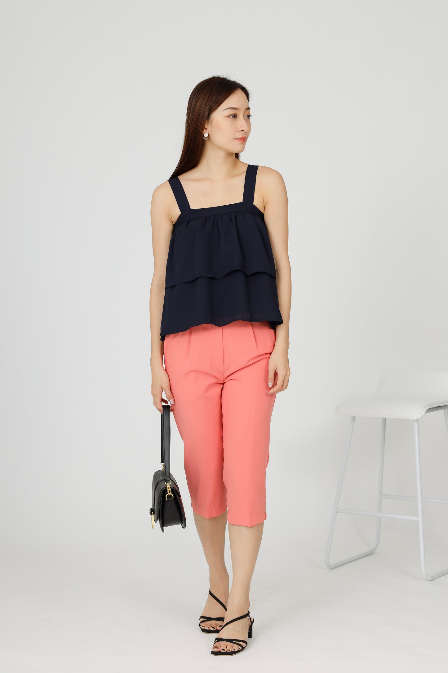 Kalista Ruffles Top - Navy