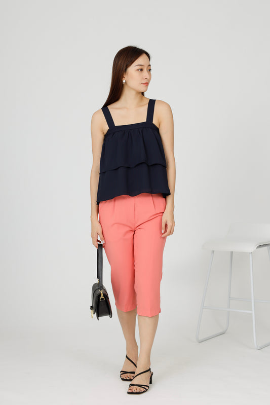 Kalista Ruffles Top - Navy