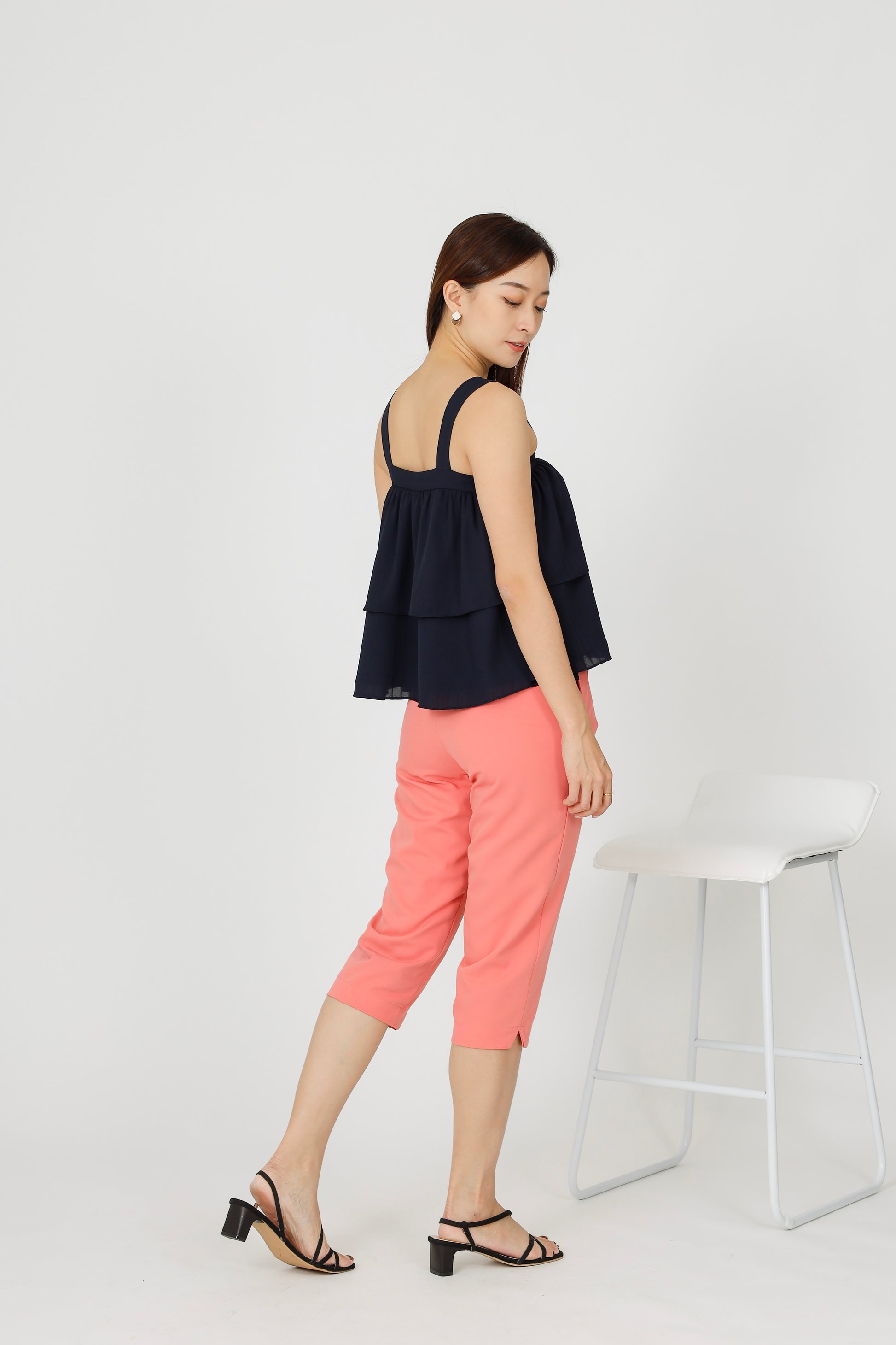 Kalista Ruffles Top - Navy