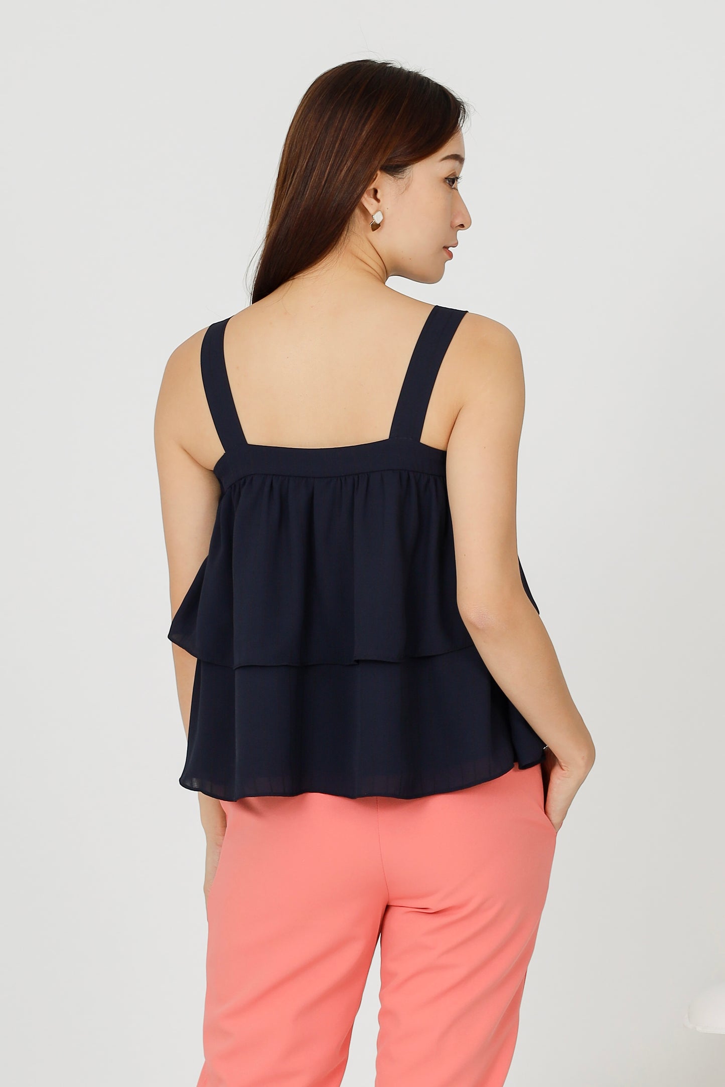 Kalista Ruffles Top - Navy
