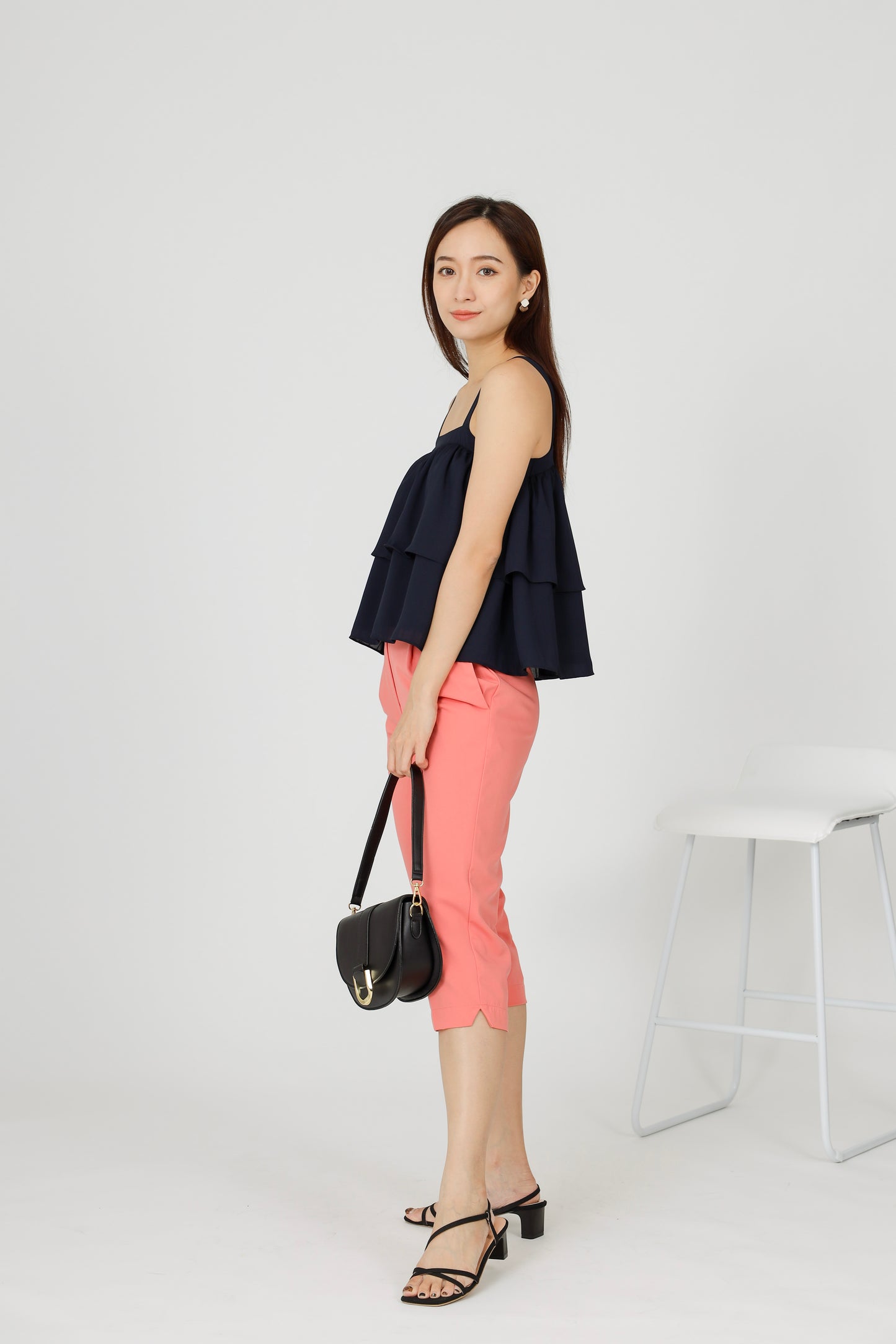 Kalista Ruffles Top - Navy