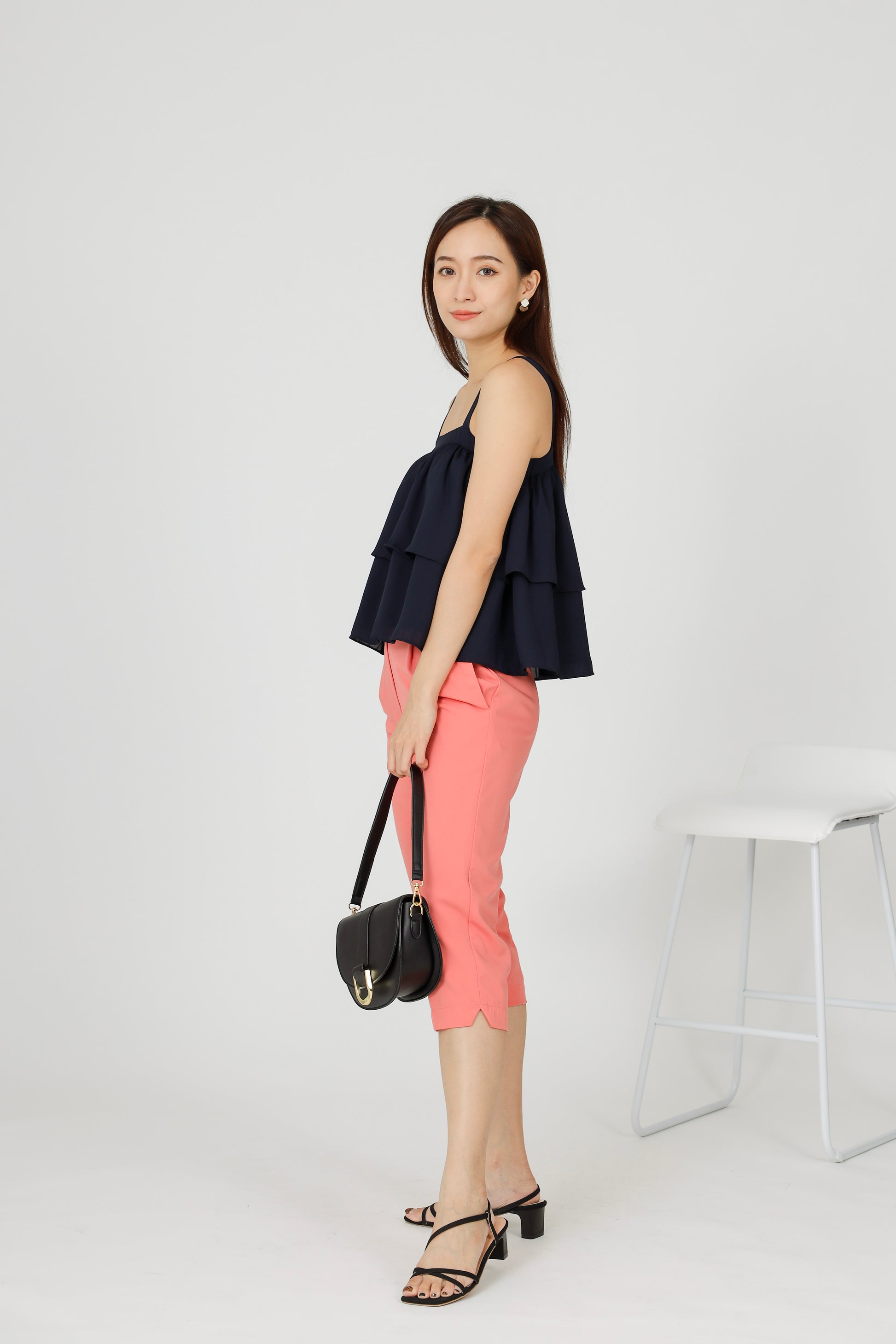 Kalista Ruffles Top - Navy