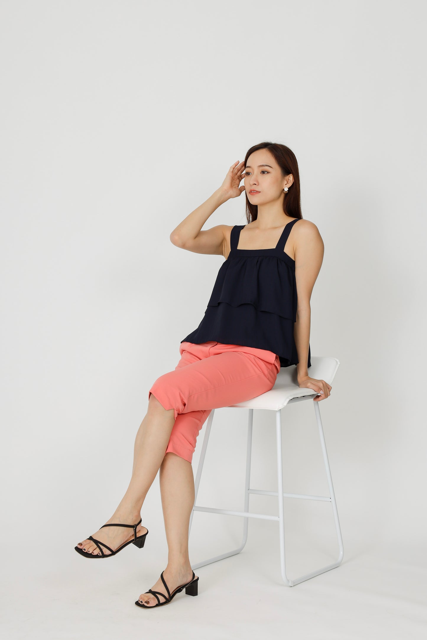 Kalista Ruffles Top - Navy