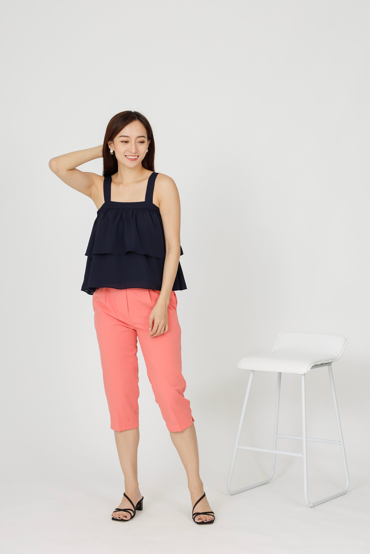 Kalista Ruffles Top - Navy