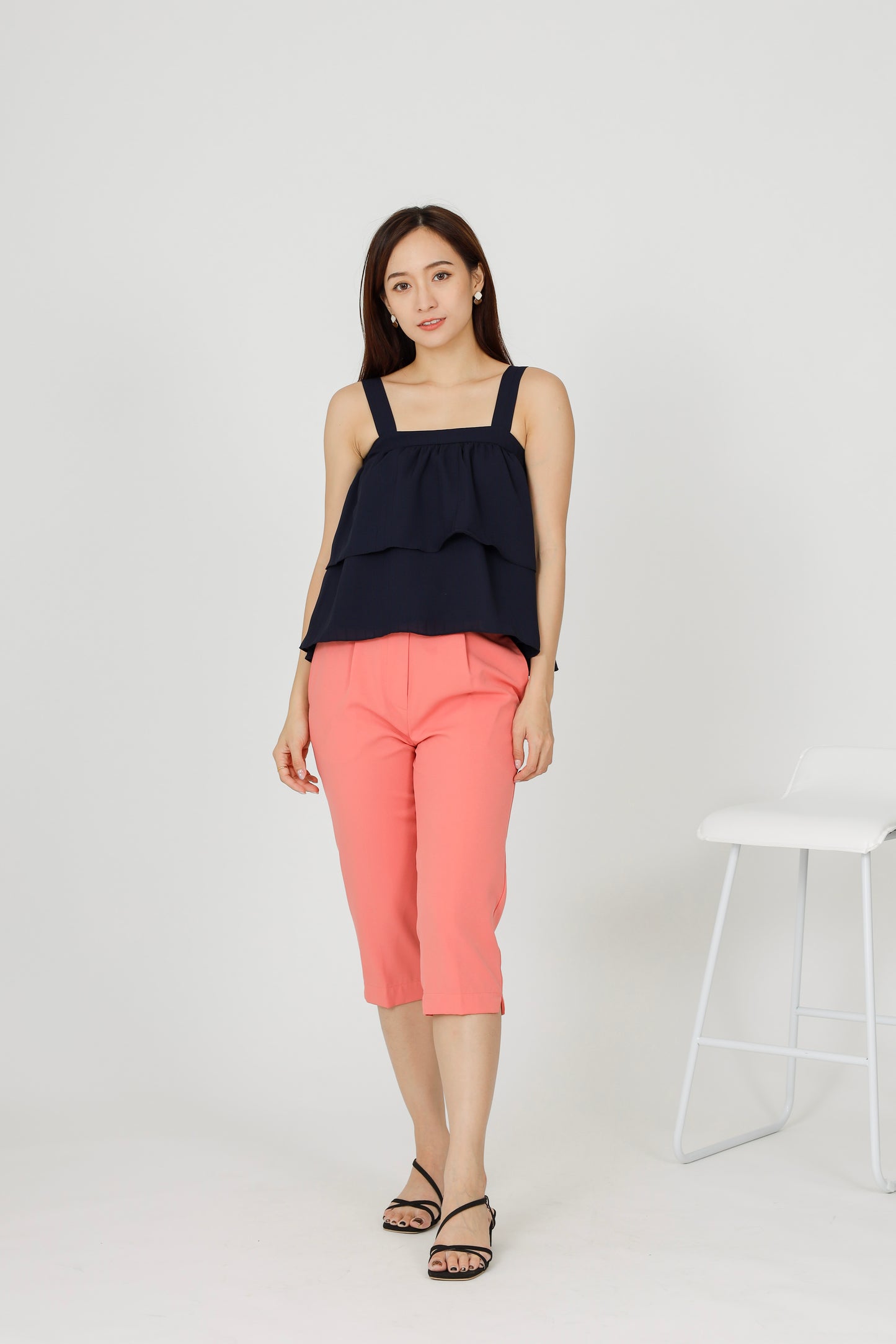 Kalista Ruffles Top - Navy