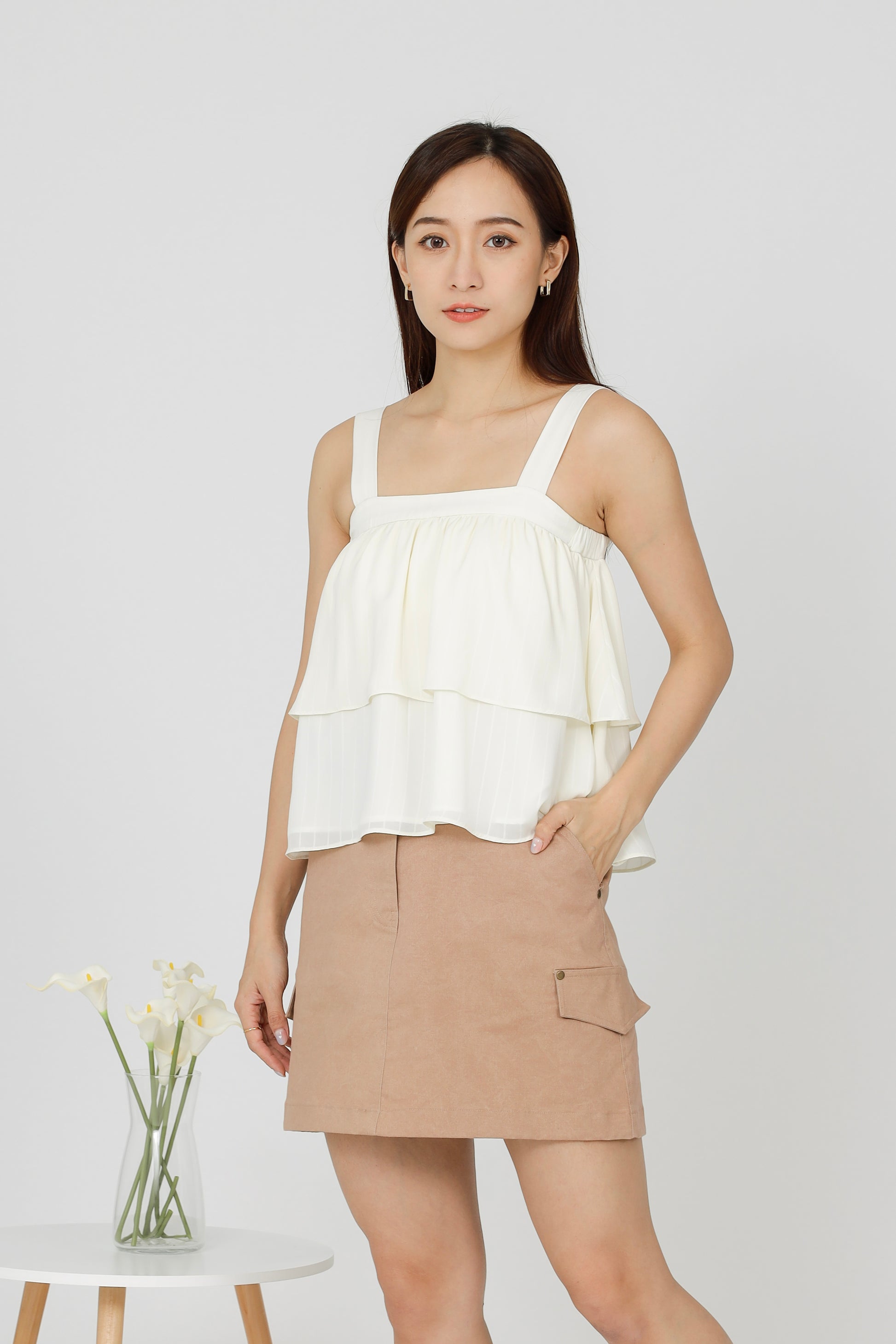 Kalista Ruffles Top - Ivory
