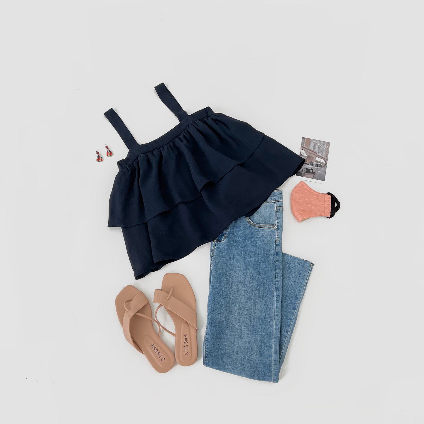Kalista Ruffles Top - Navy