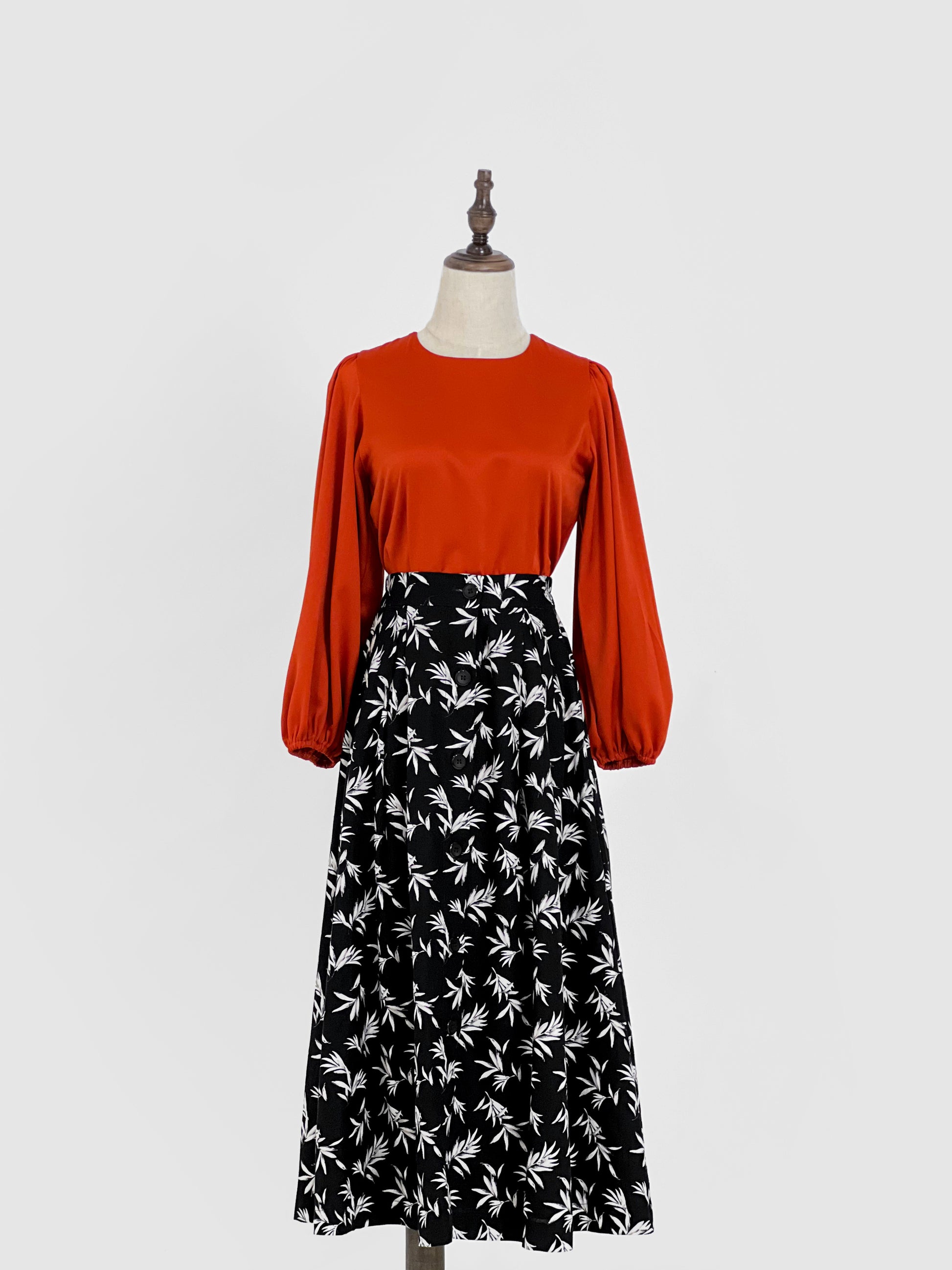 Lavonna Puff Sleeve Blouse - Orange