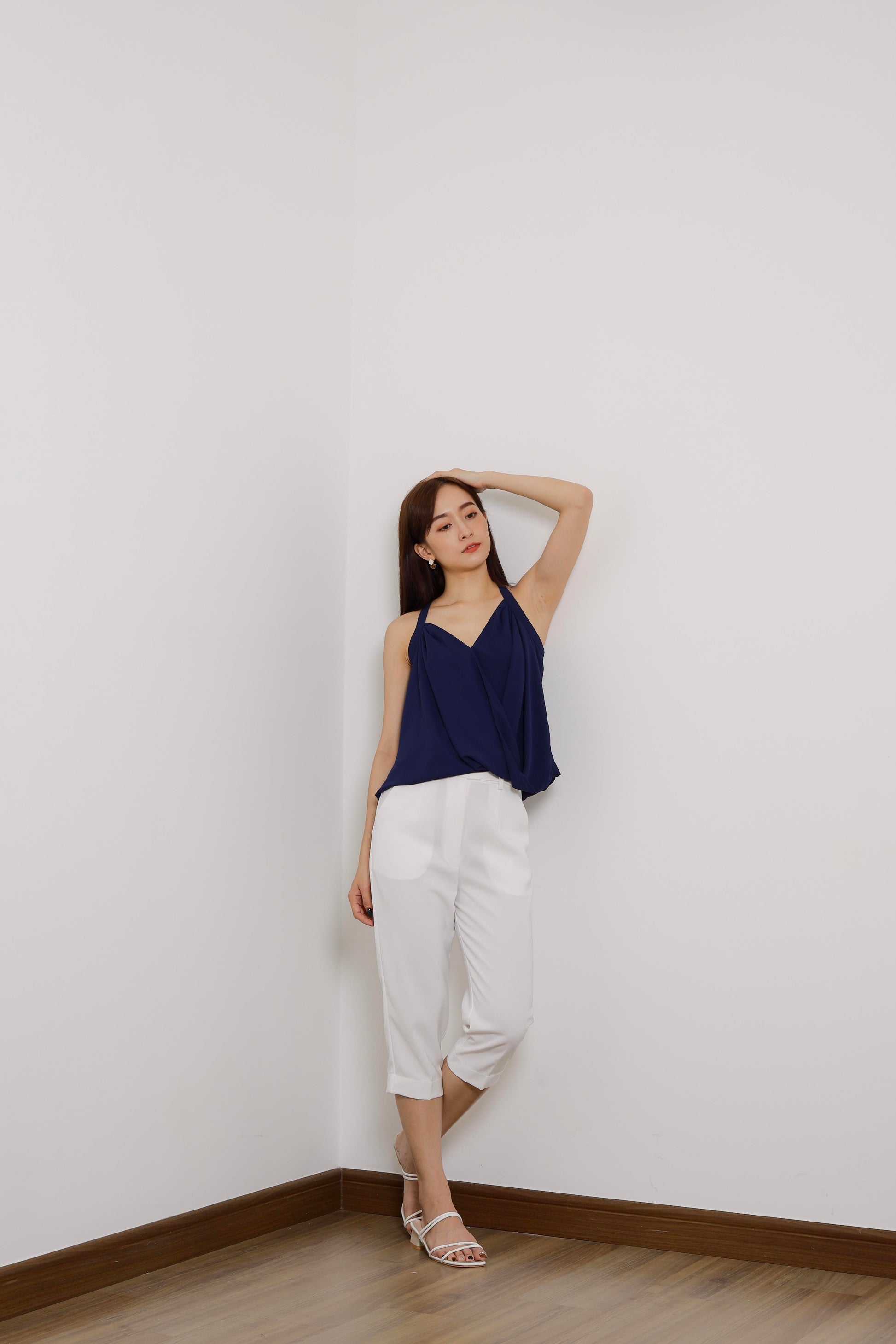 Layla Halter Neck Top - Navy