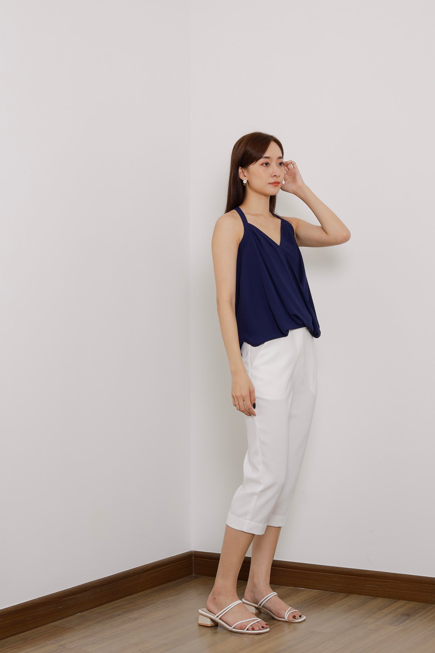 Layla Halter Neck Top - Navy