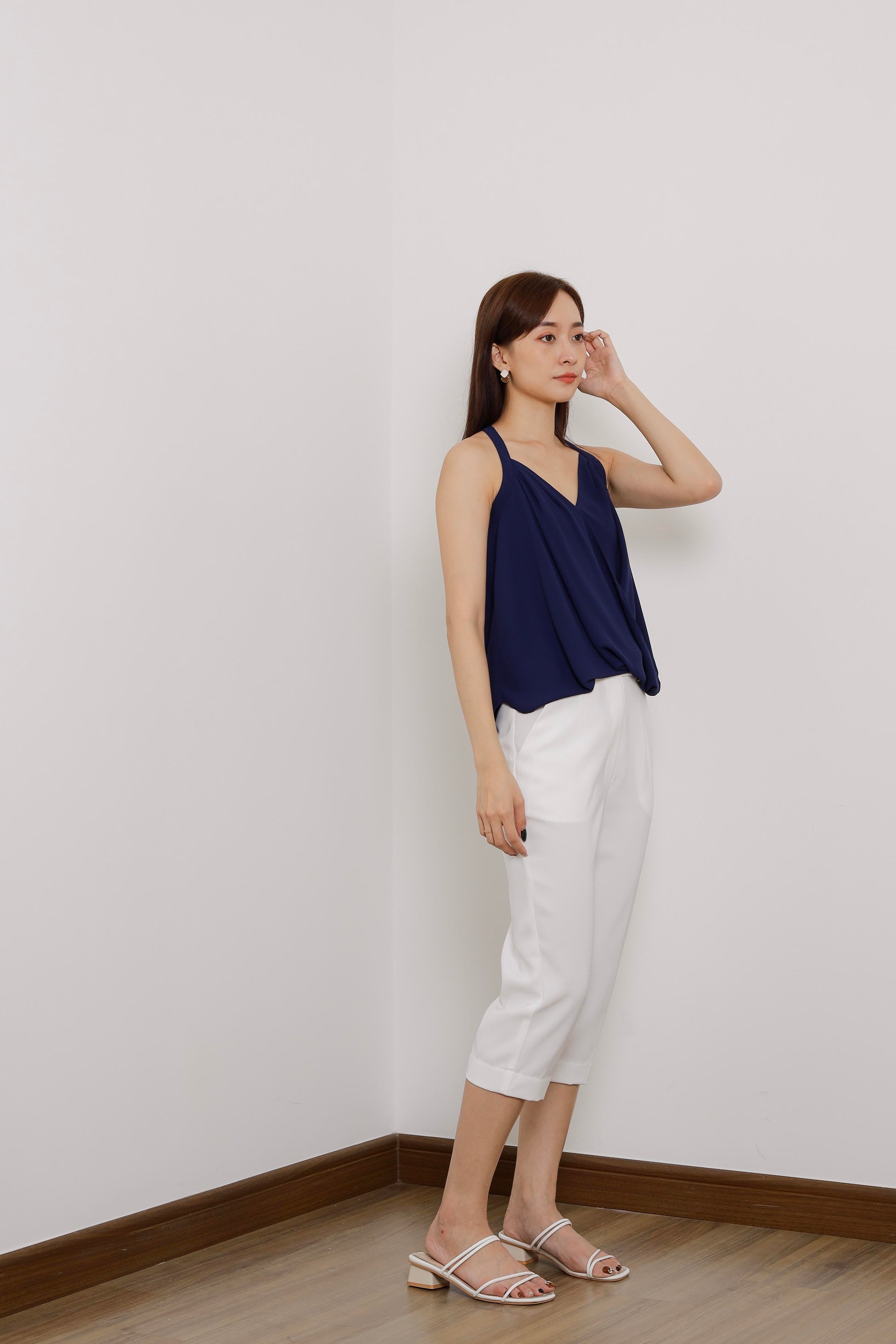 Layla Halter Neck Top - Navy