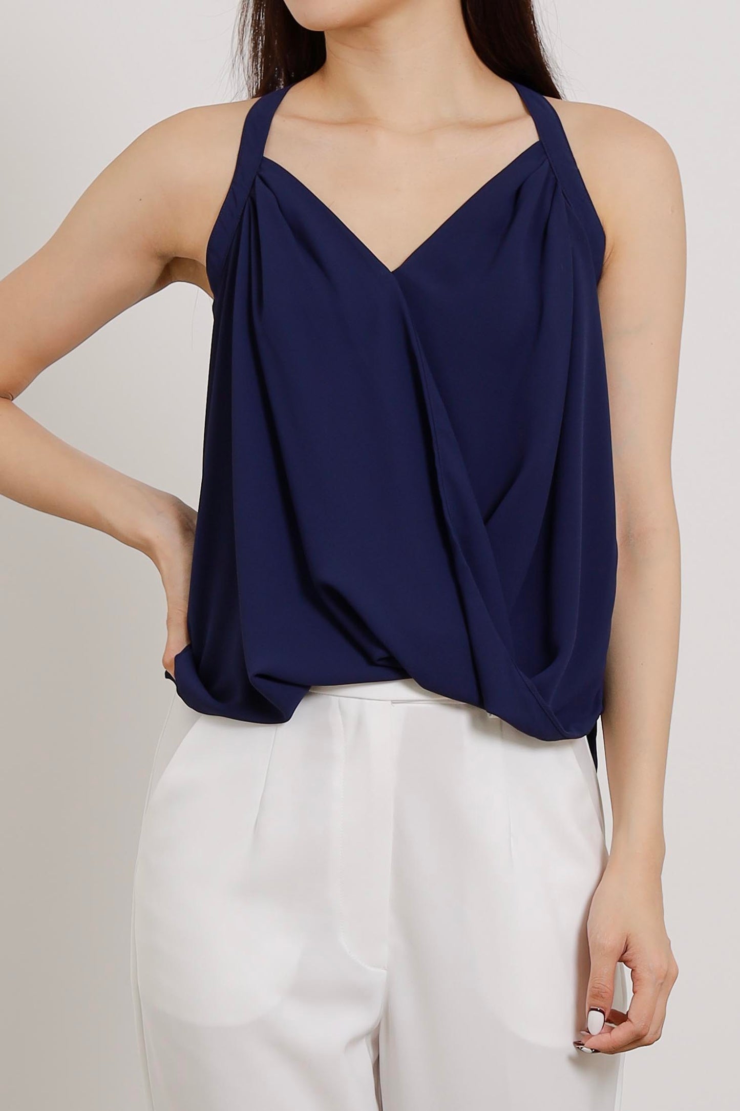 Layla Halter Neck Top - Navy