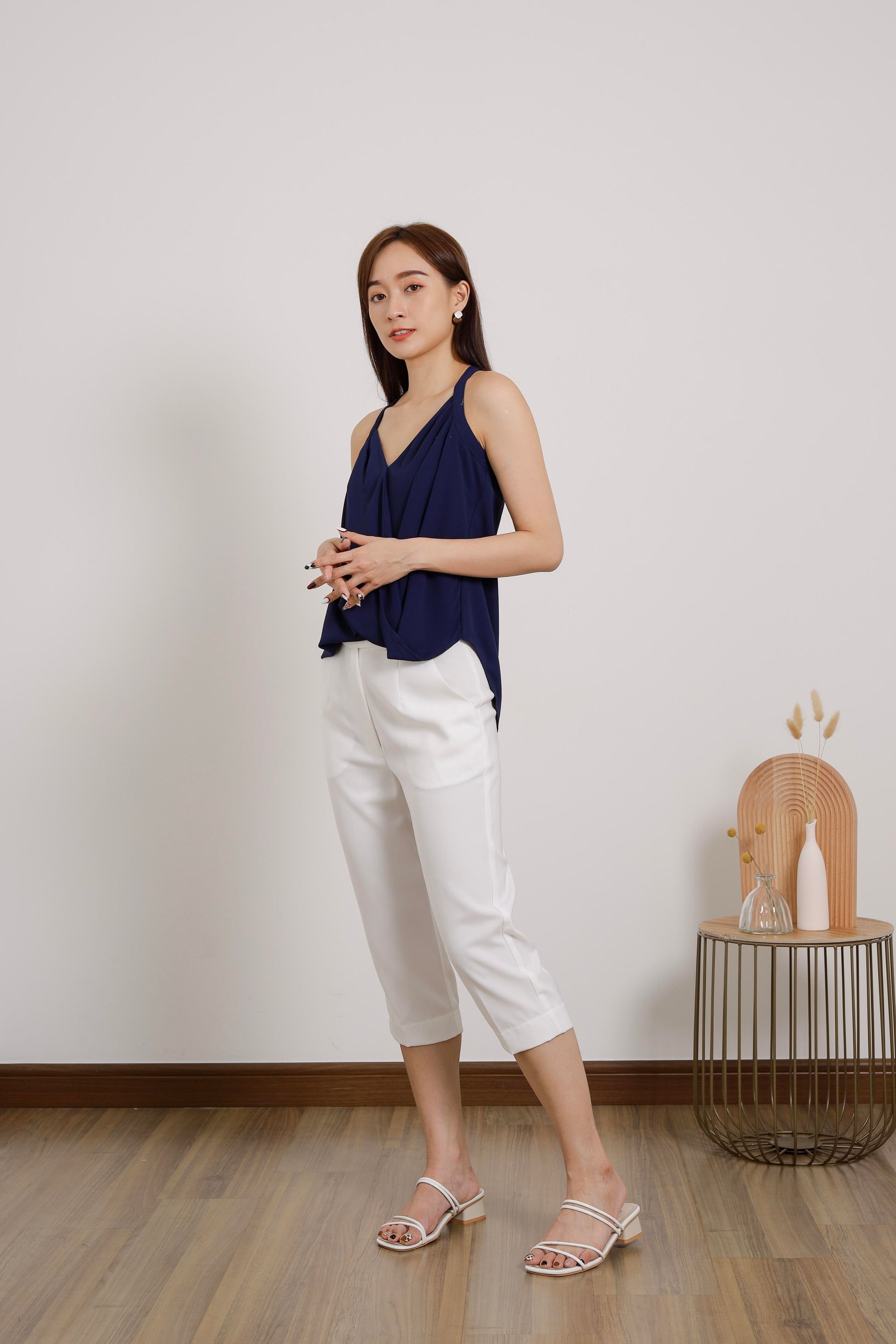 Layla Halter Neck Top - Navy