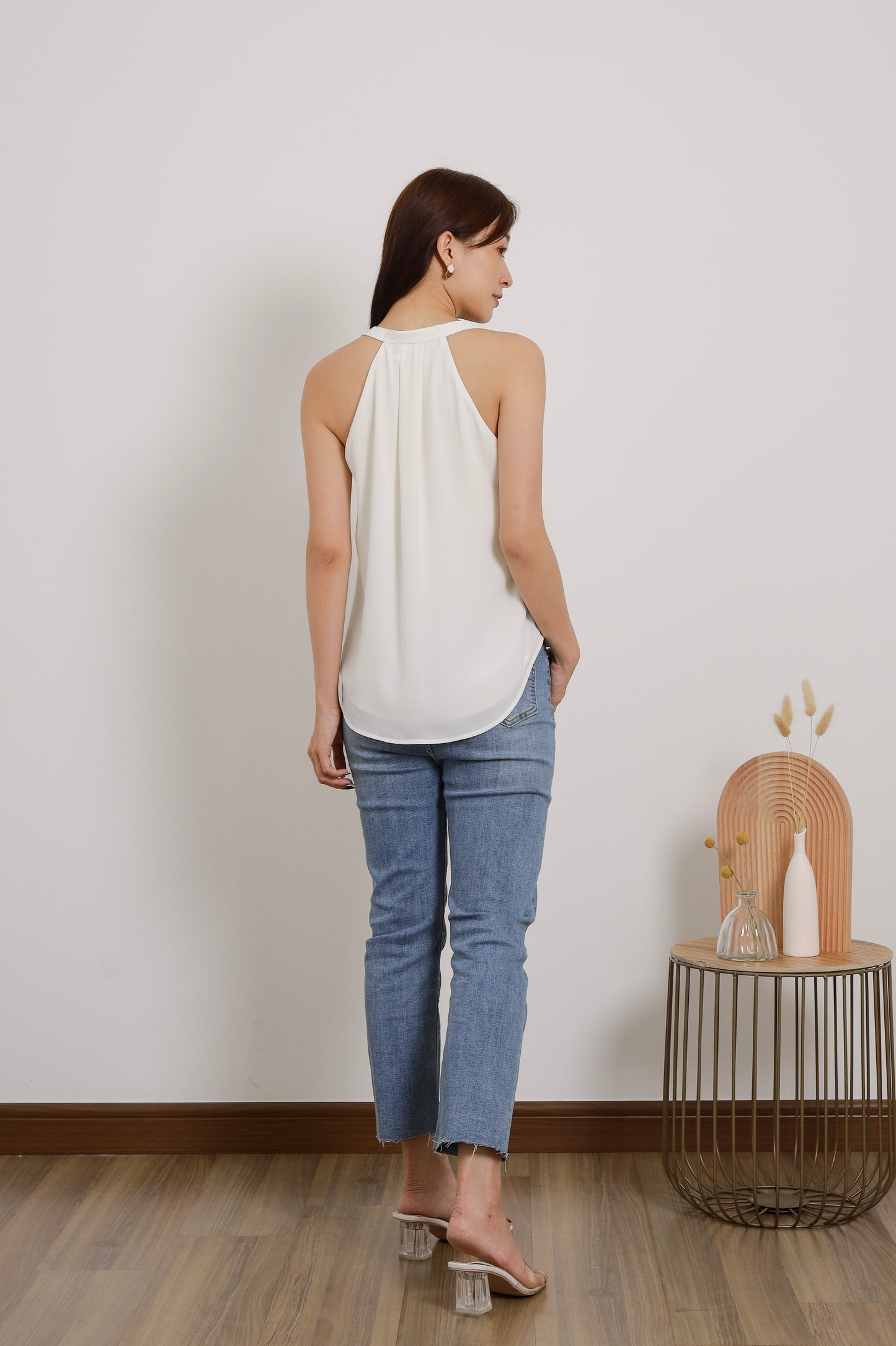 Layla Halter Neck Top - Ivory