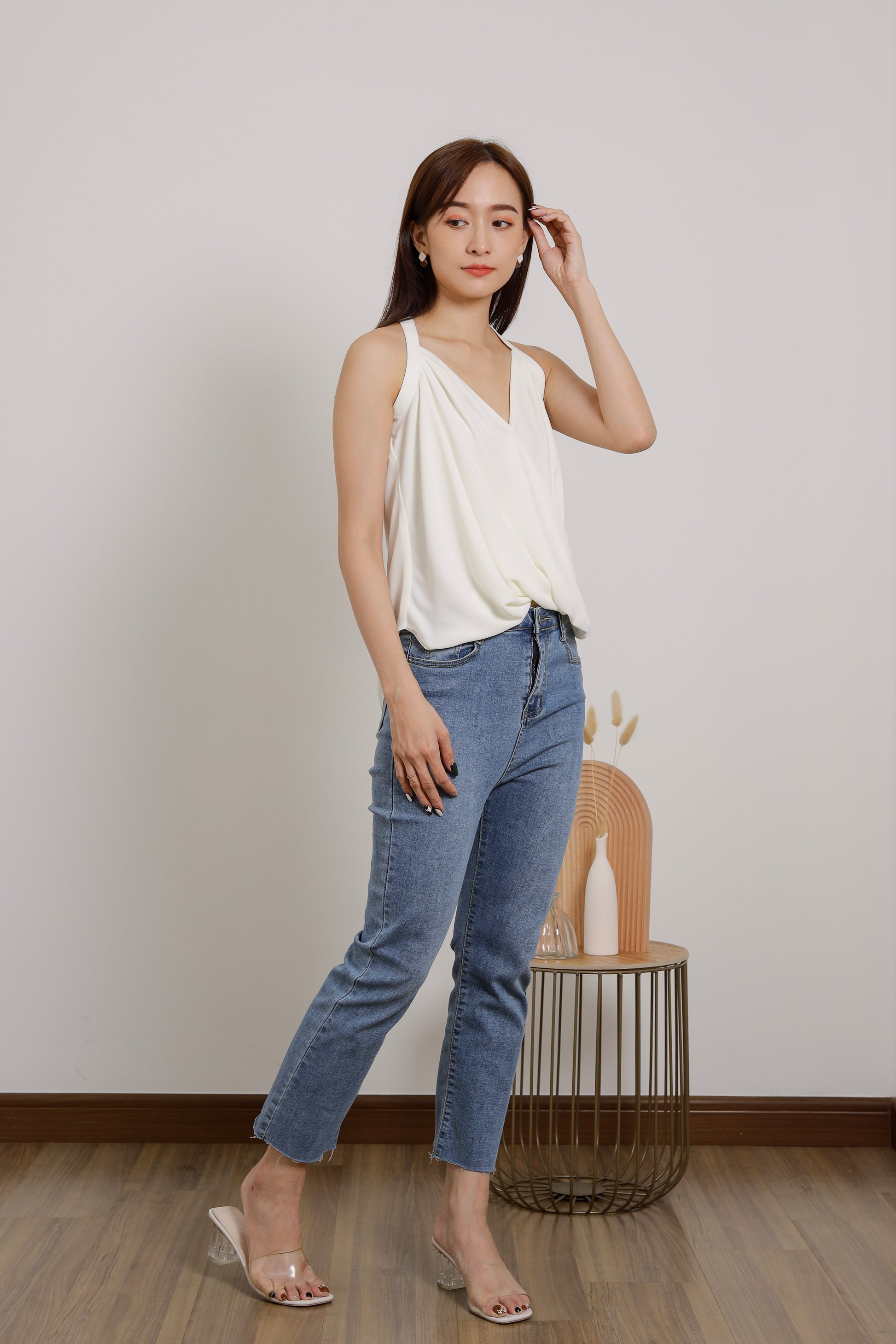 Layla Halter Neck Top - Ivory