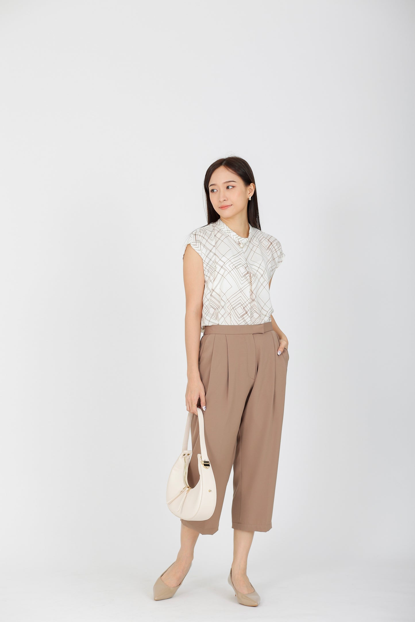 Liliy Extended Waistband Pant - Khaki