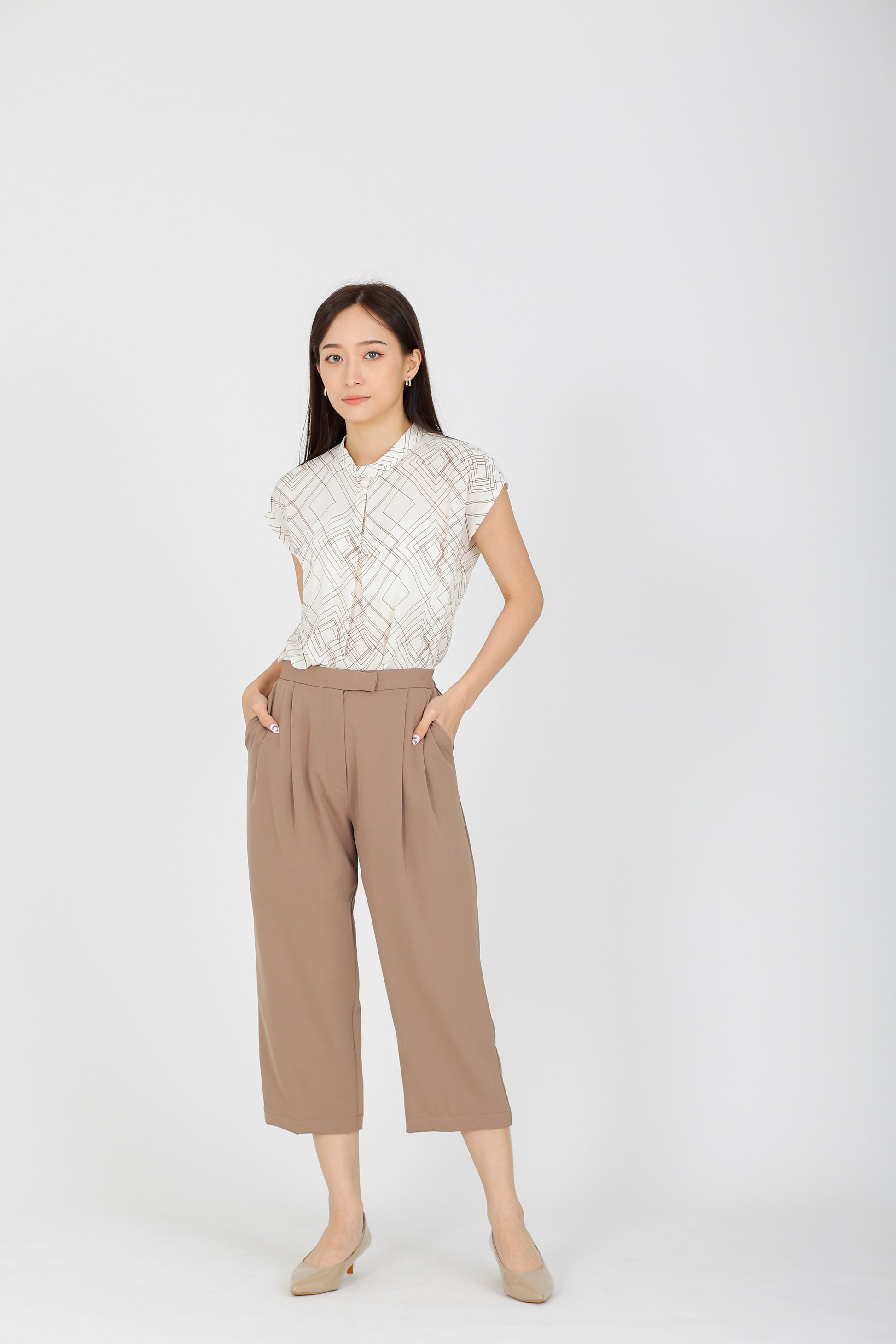 Liliy Extended Waistband Pant - Khaki