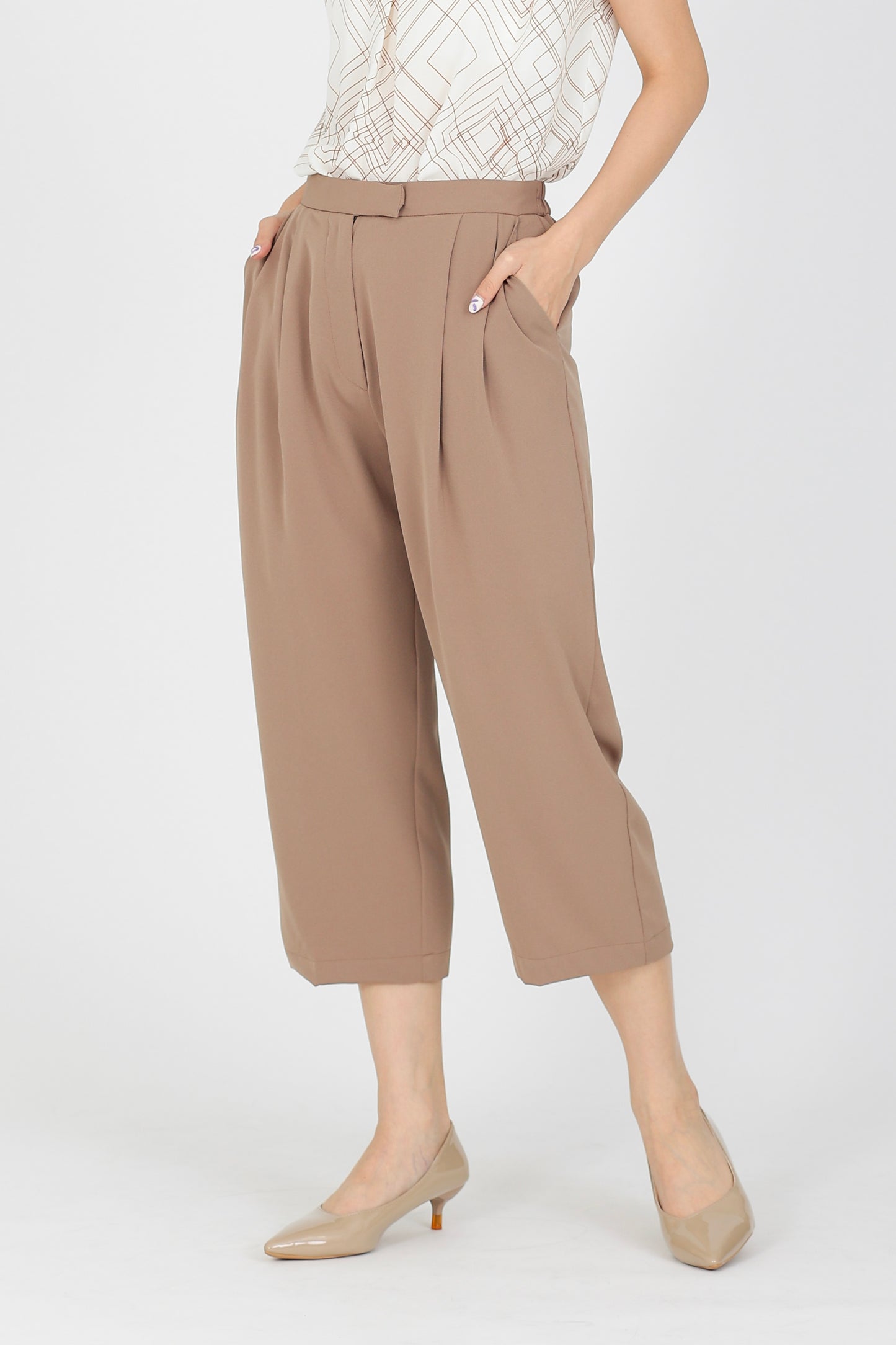 Liliy Extended Waistband Pant - Khaki