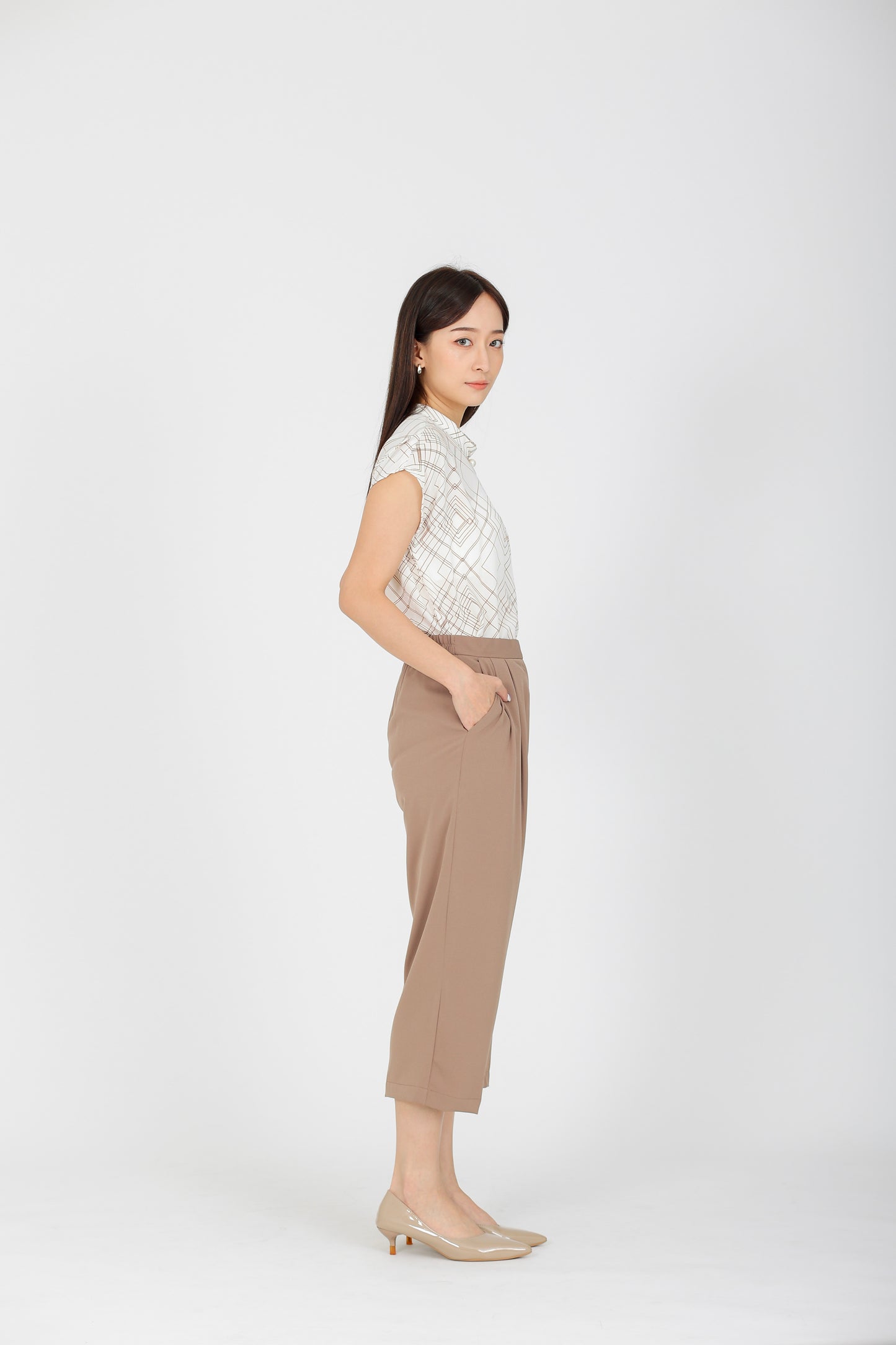 Liliy Extended Waistband Pant - Khaki