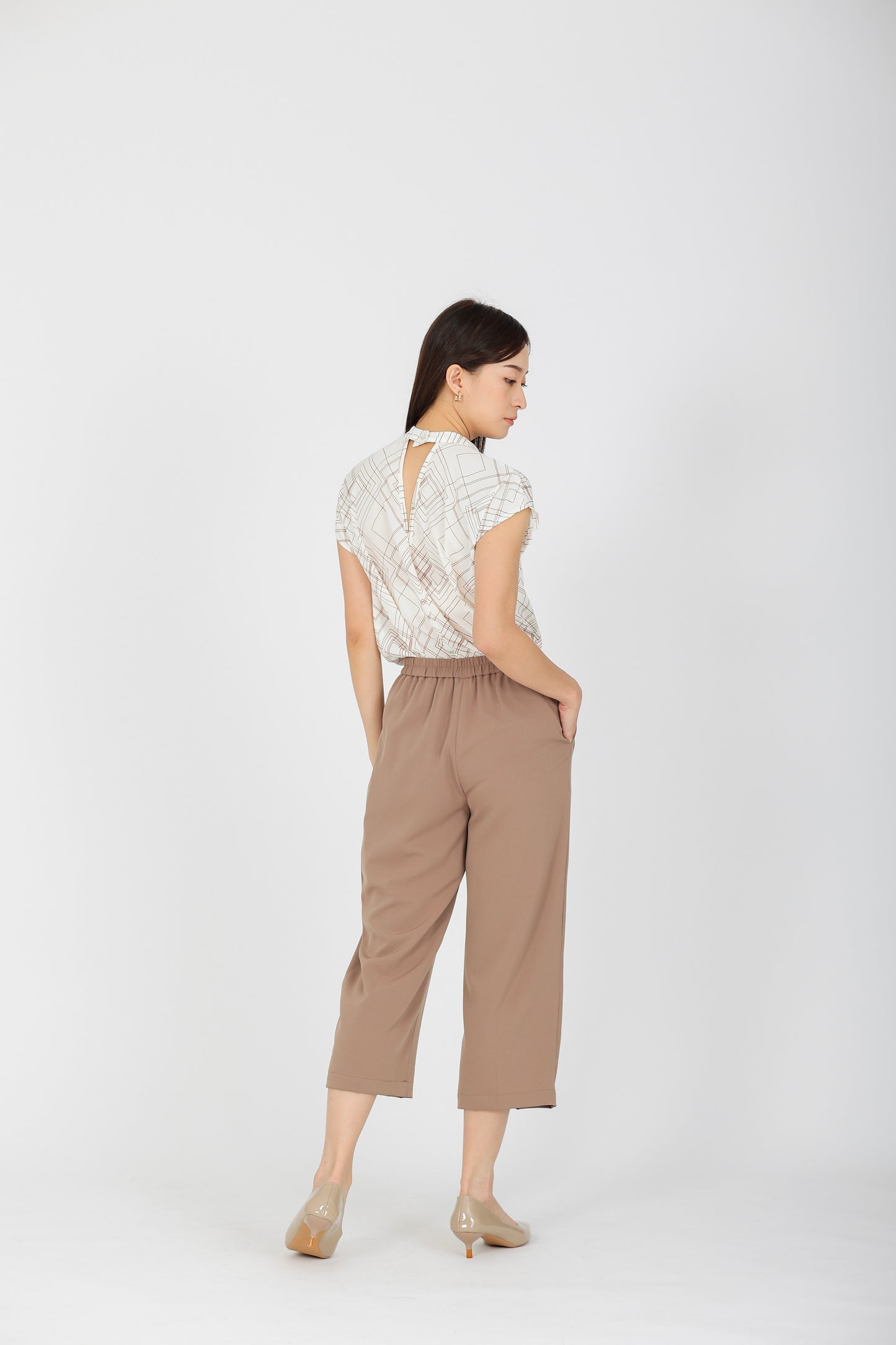 Liliy Extended Waistband Pant - Khaki