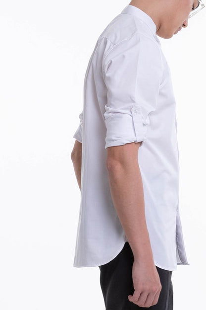Men's Long Sleeve Mandarin Collar Shirt (FHA-18113)