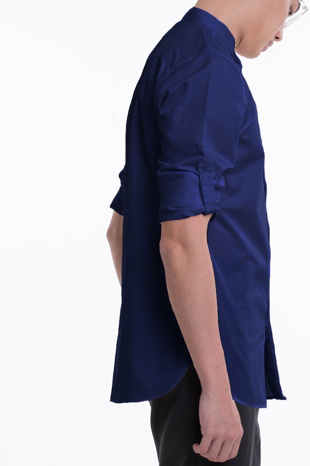 Men's Long Sleeve Mandarin Collar Shirt (FHA-18113)