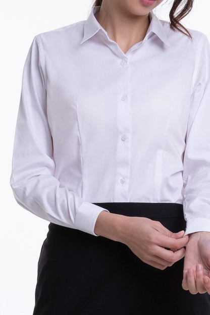 Ladies Classic Long Sleeve Blouse (FHA-18117)