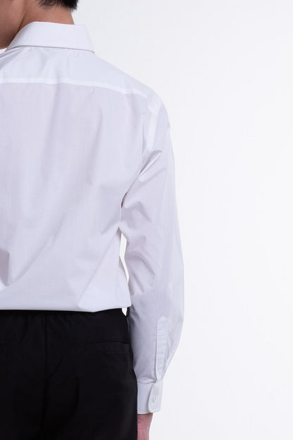 Men's Long Sleeve Shirt with Hidden Buttons (FHA-18111)