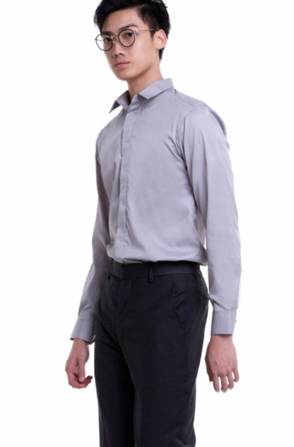 Men's Long Sleeve Shirt with Placket Detail (FHA-1819)