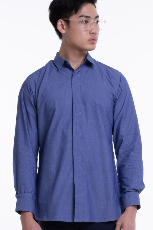 Men's Long Sleeve Shirt with Placket Detail (FHA-1819)