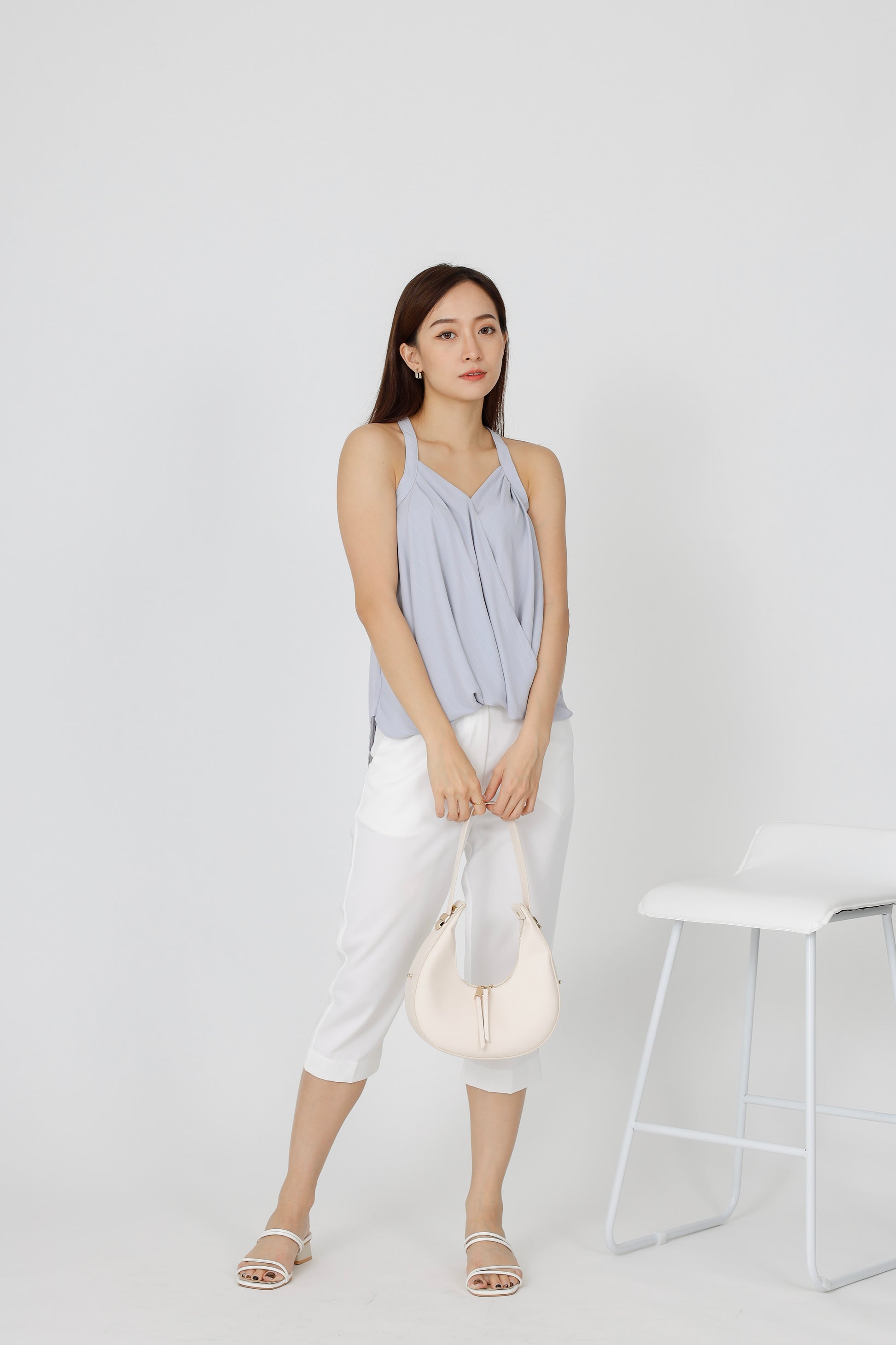 Layla Halter Neck Top - Grey