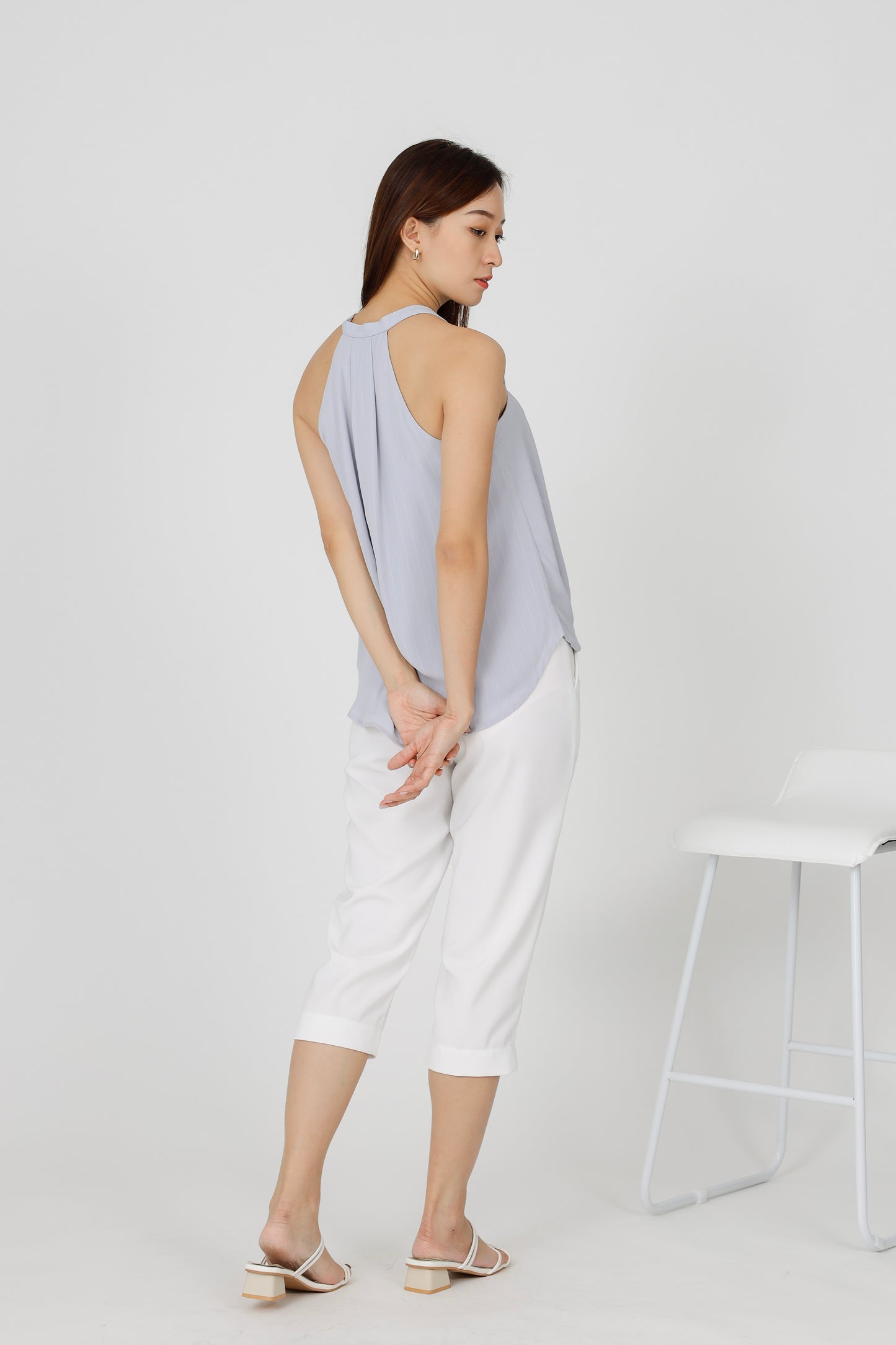 Layla Halter Neck Top - Grey