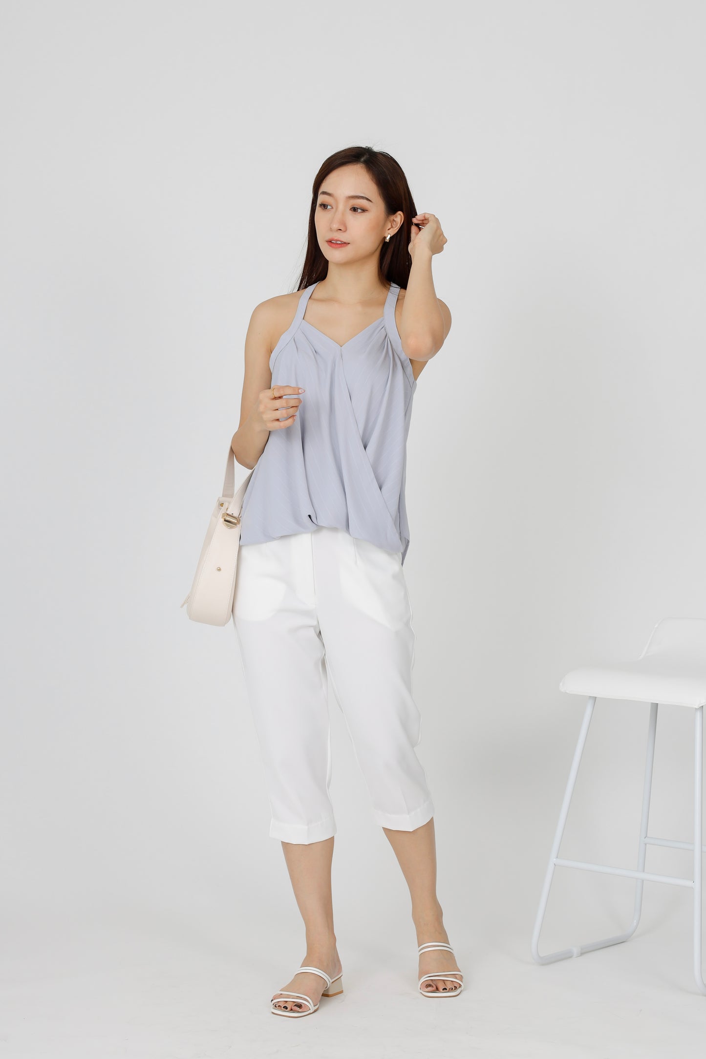 Layla Halter Neck Top - Grey