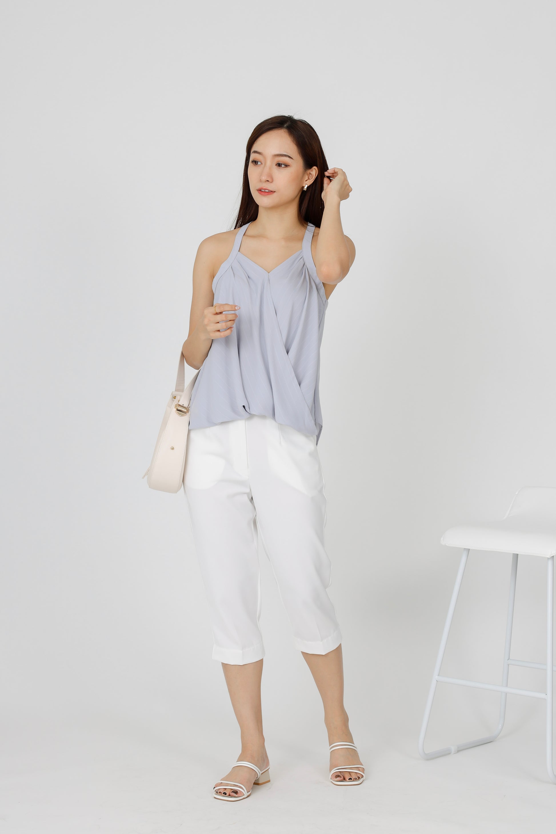 Layla Halter Neck Top - Grey