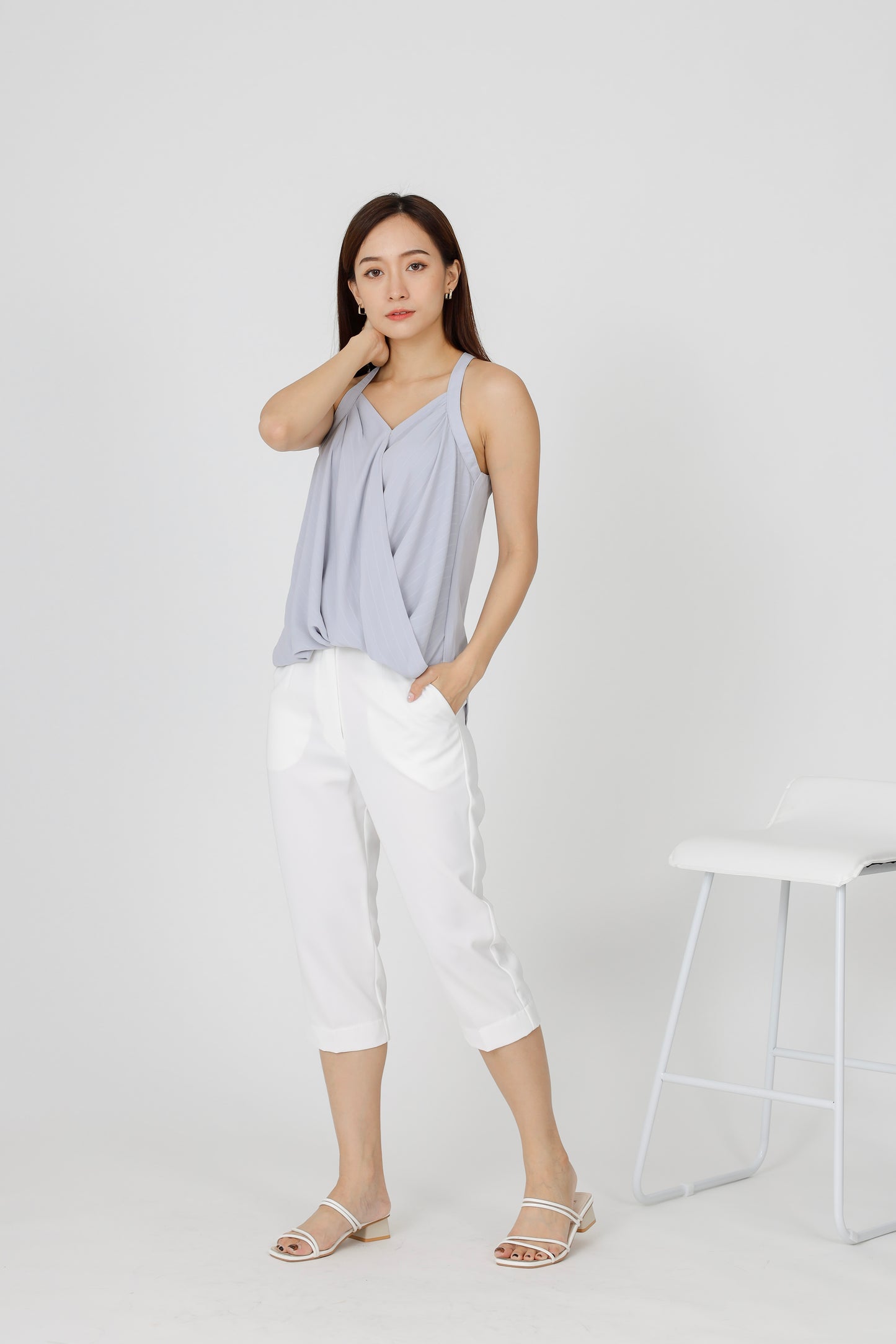 Layla Halter Neck Top - Grey