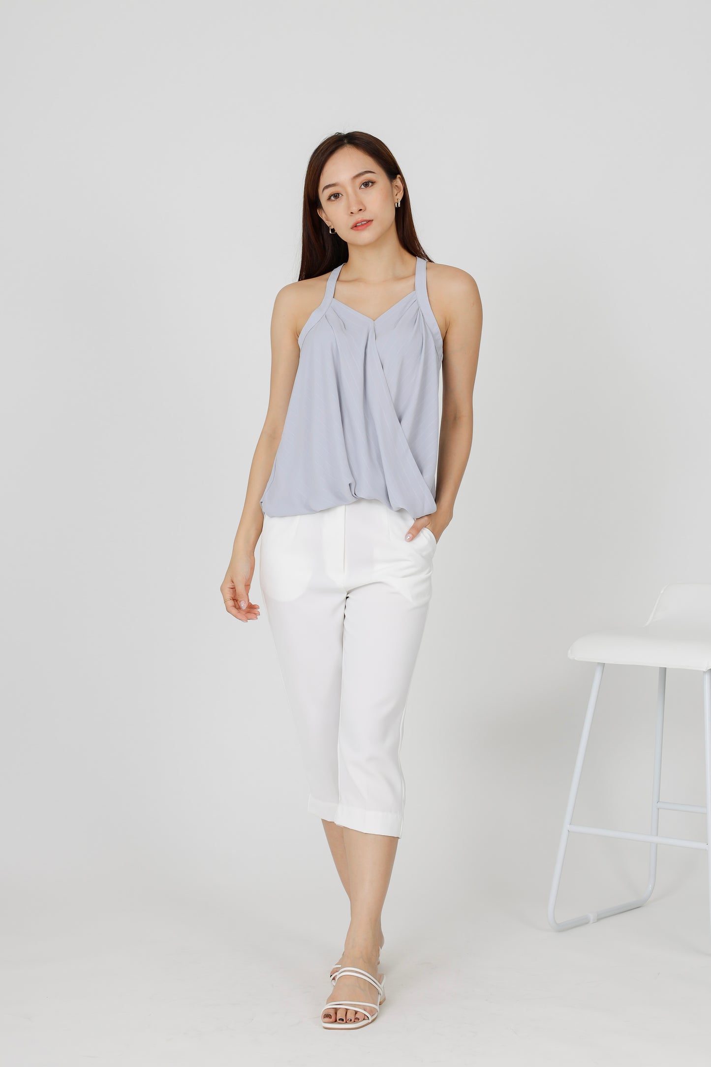 Layla Halter Neck Top - Grey