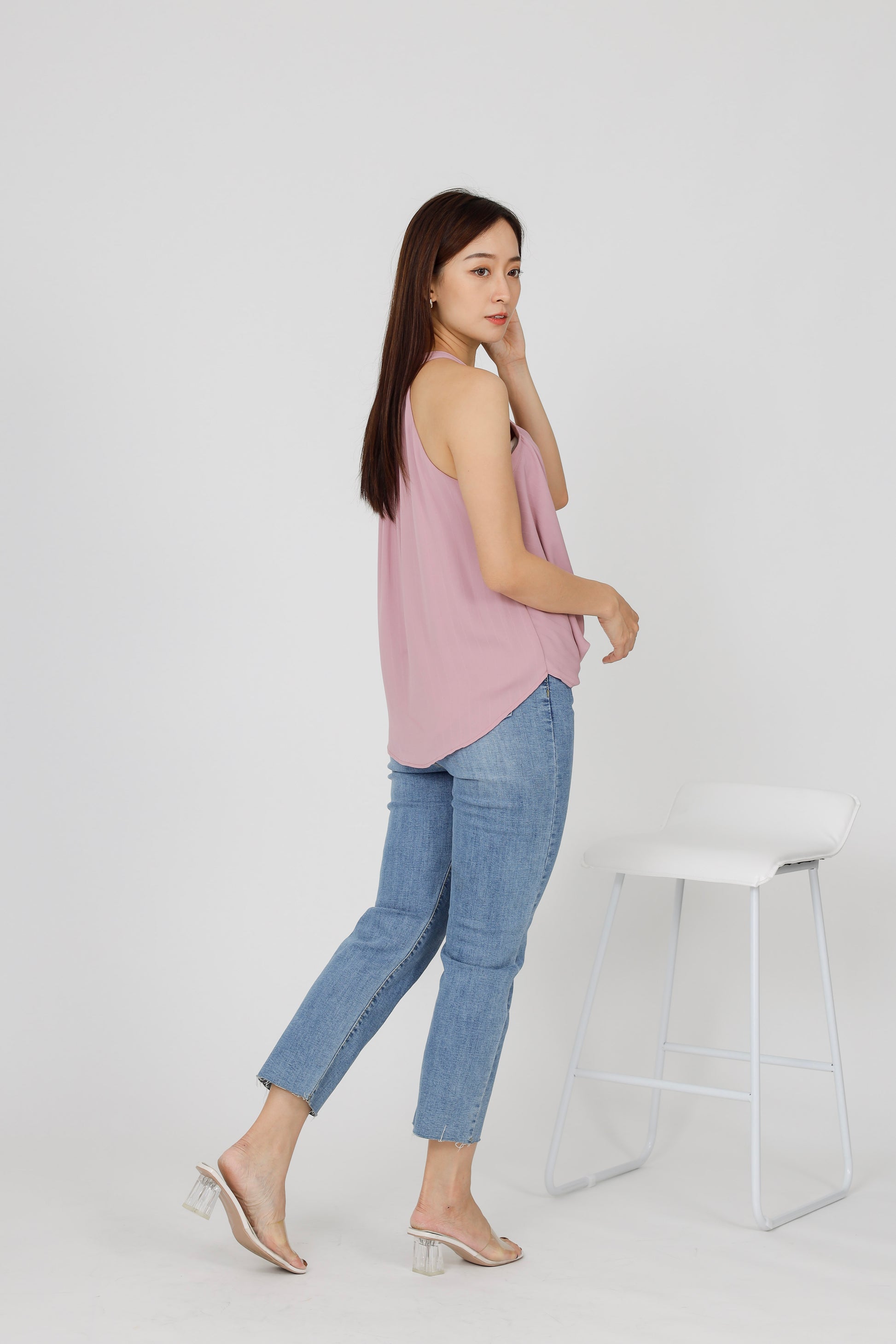 Layla Halter Neck Top - Pink