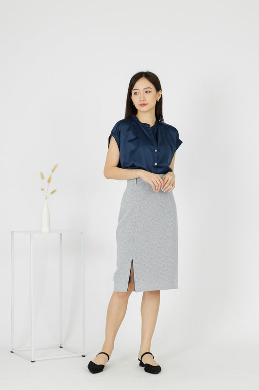 Marion Split Thigh Skirt - Grey