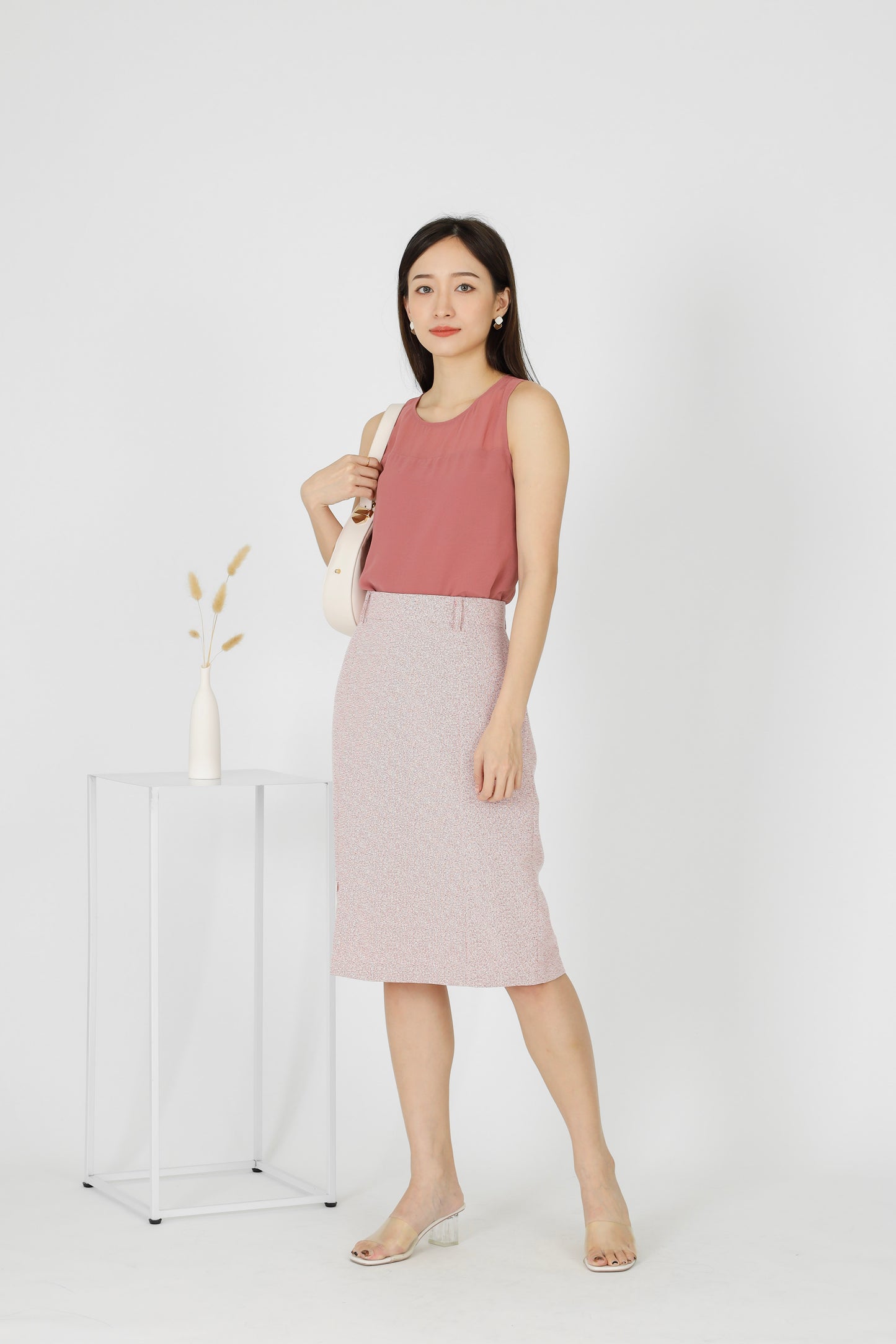 Marion Split Thigh Skirt - Pink