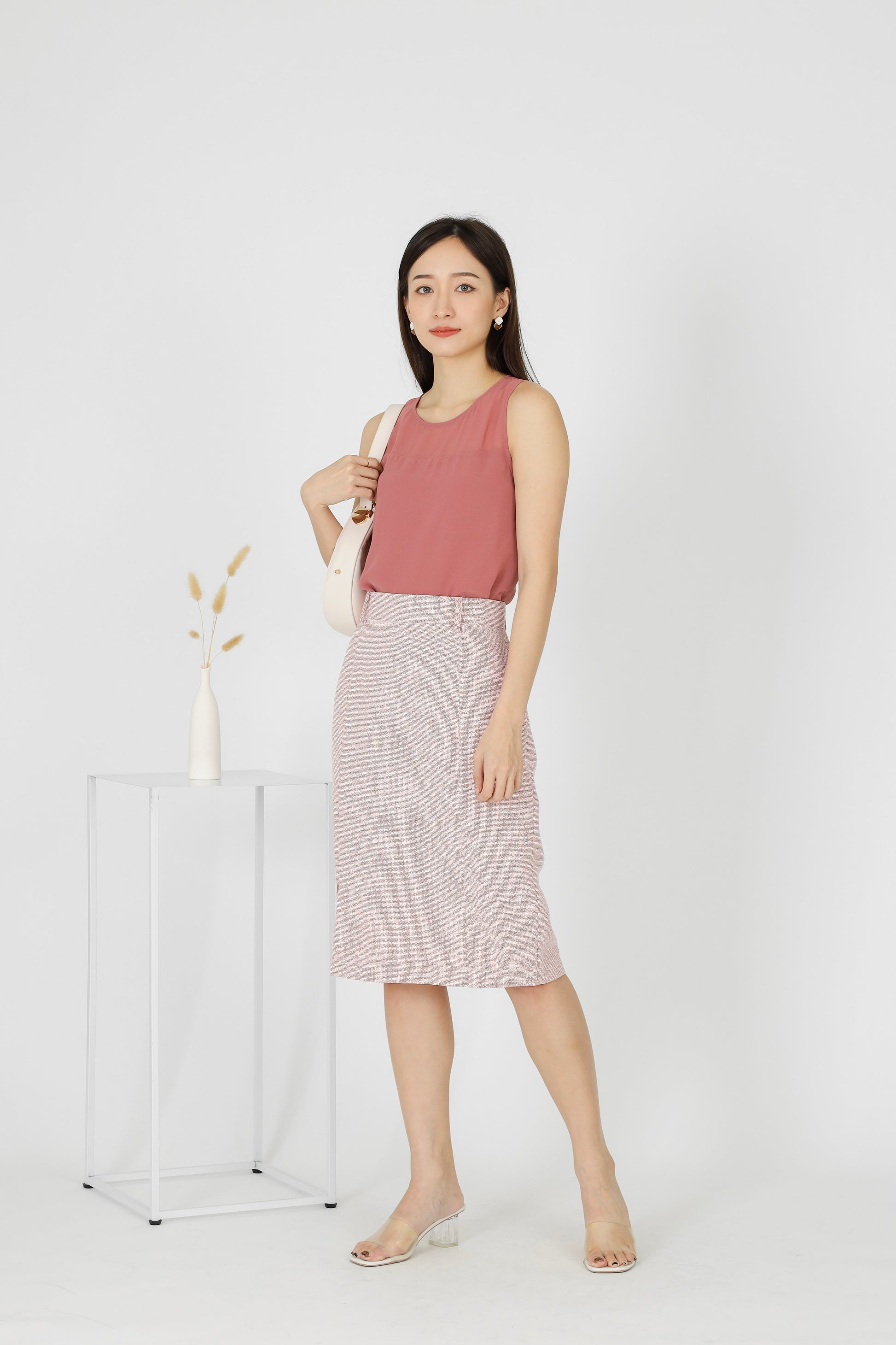 Marion Split Thigh Skirt - Pink
