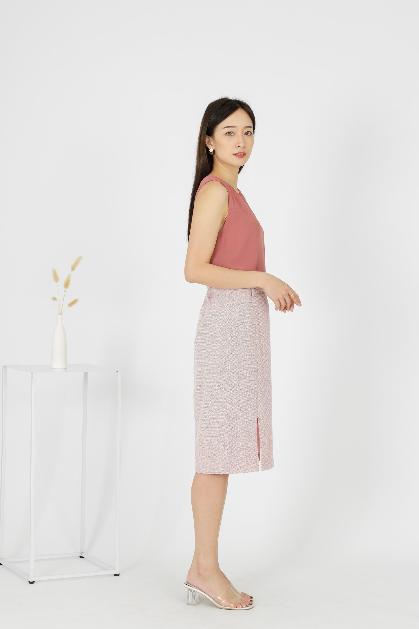Marion Split Thigh Skirt - Pink