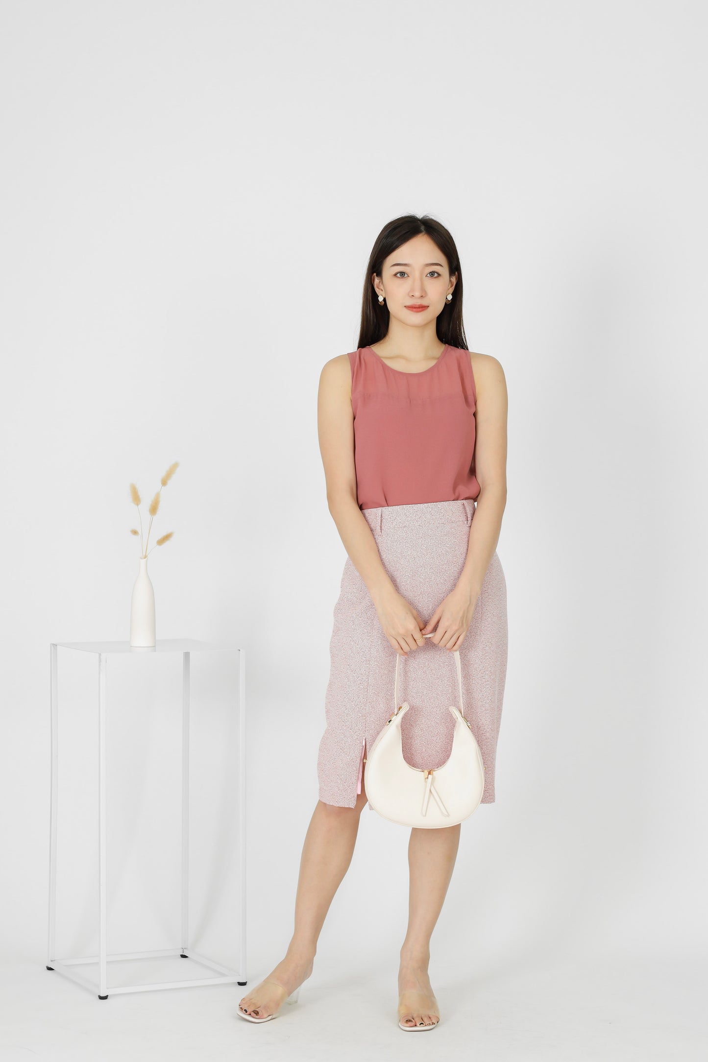 Marion Split Thigh Skirt - Pink