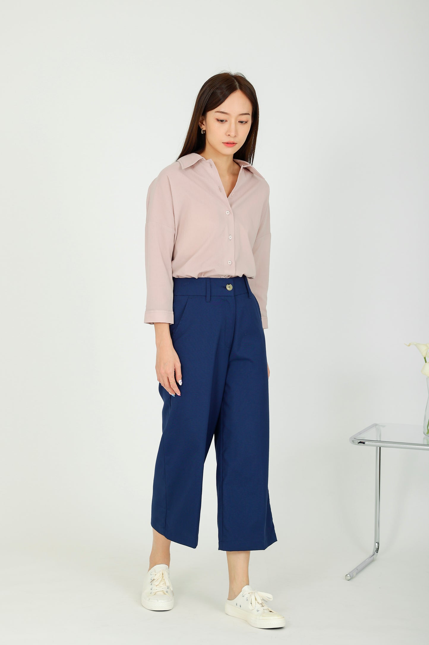 Maureen Textured Blouse - Dust Pink