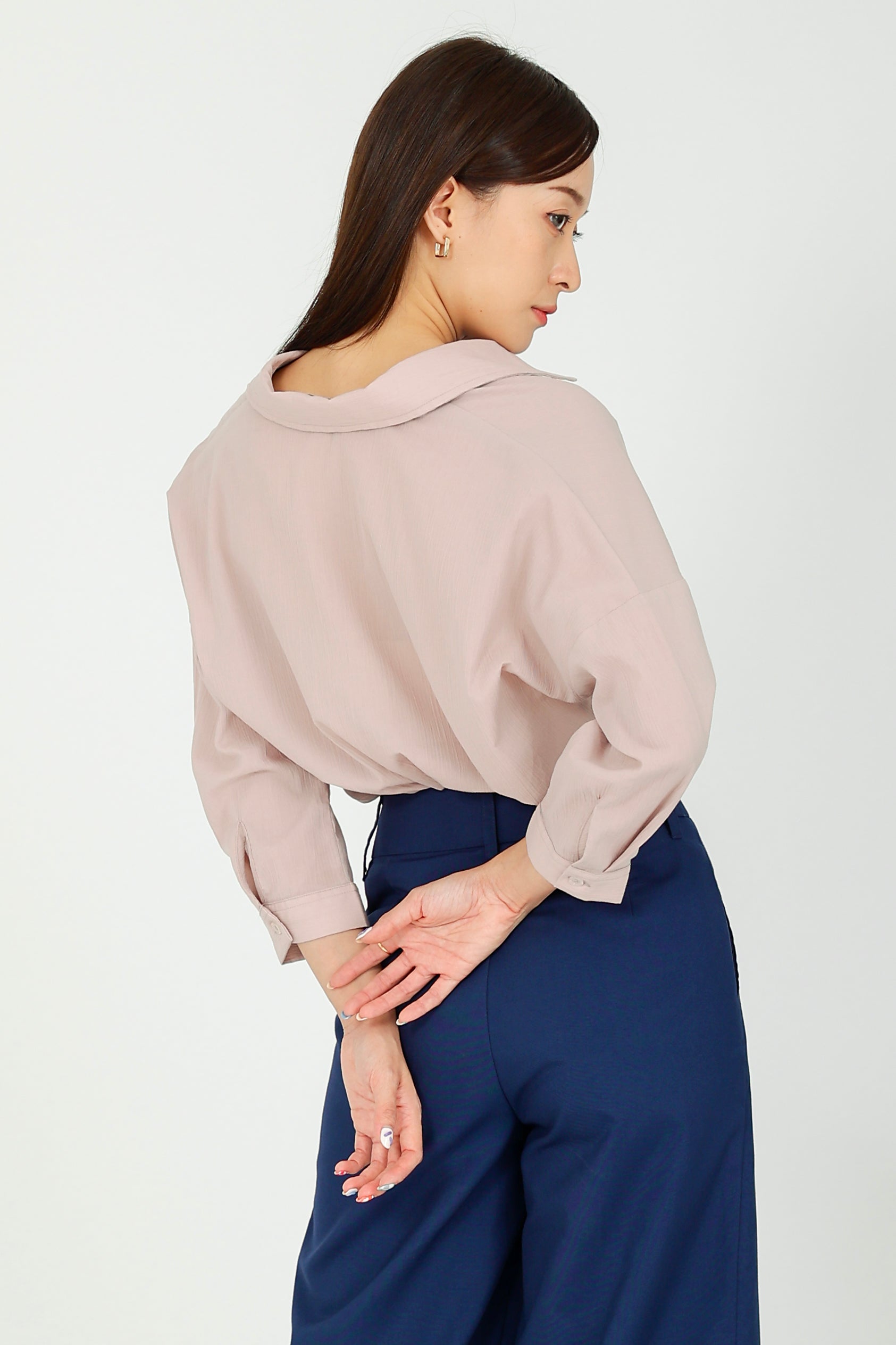 Maureen Textured Blouse - Dust Pink