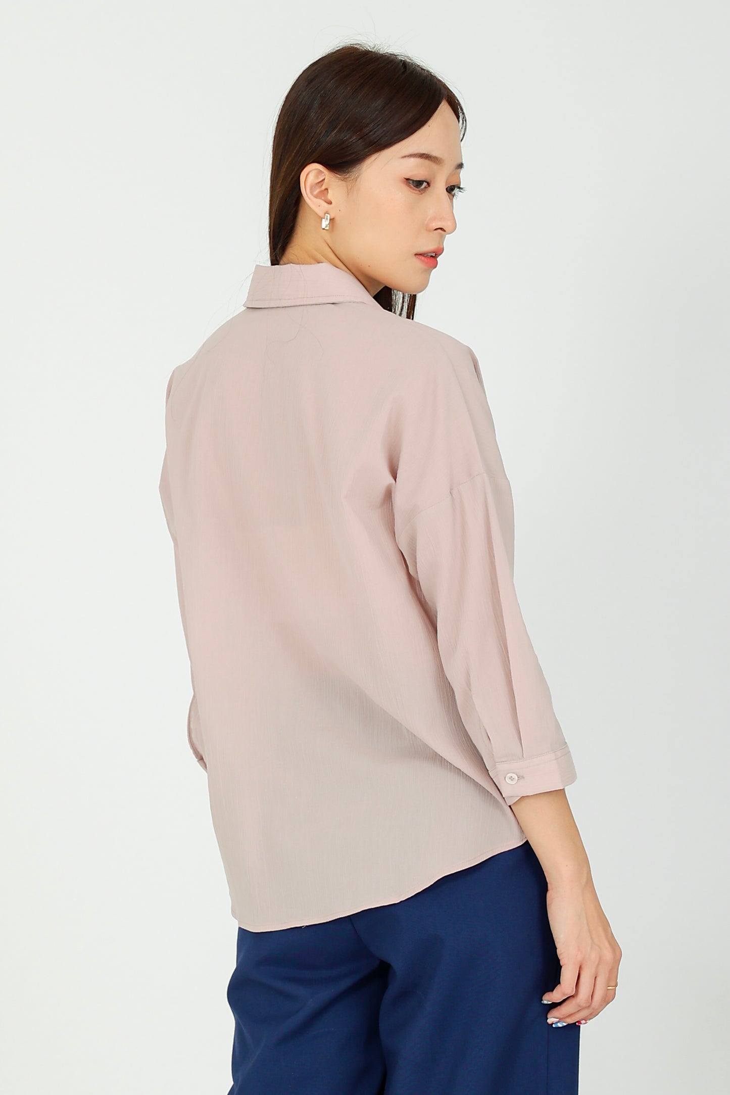 Maureen Textured Blouse - Dust Pink