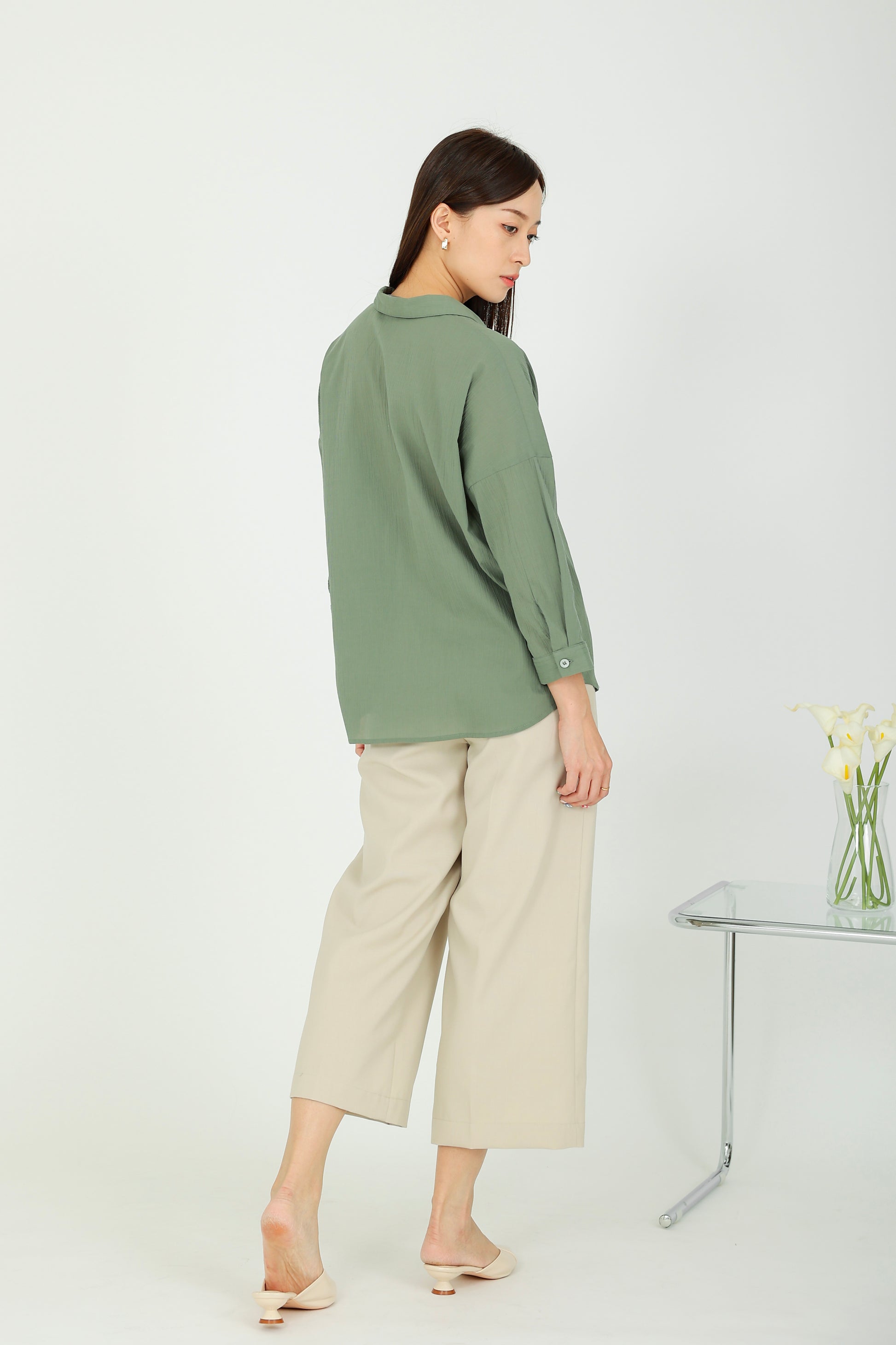 Maureen Textured Blouse - Sage